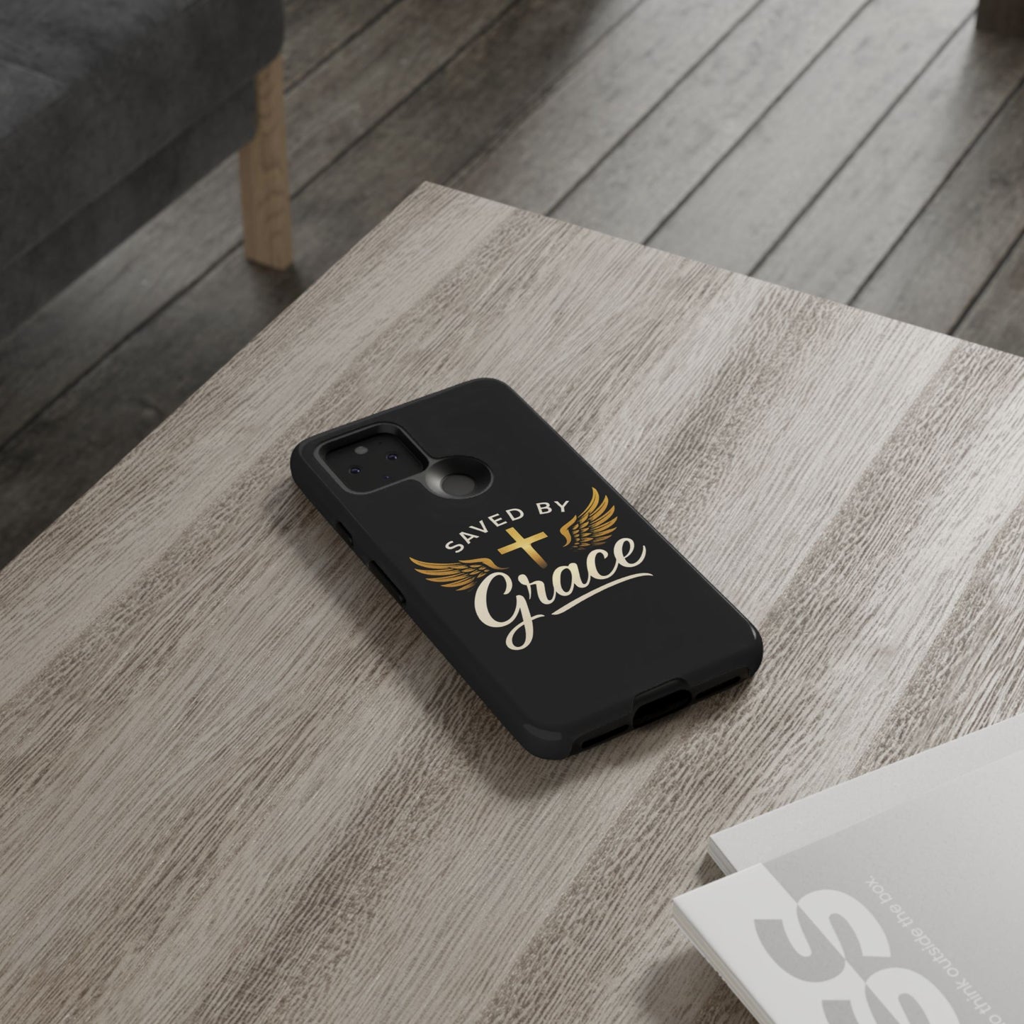 Christian Phone Case - Saved by Grace Design, Unique Gift for Believers, Inspirational Accessory, Stylish Christian Decor