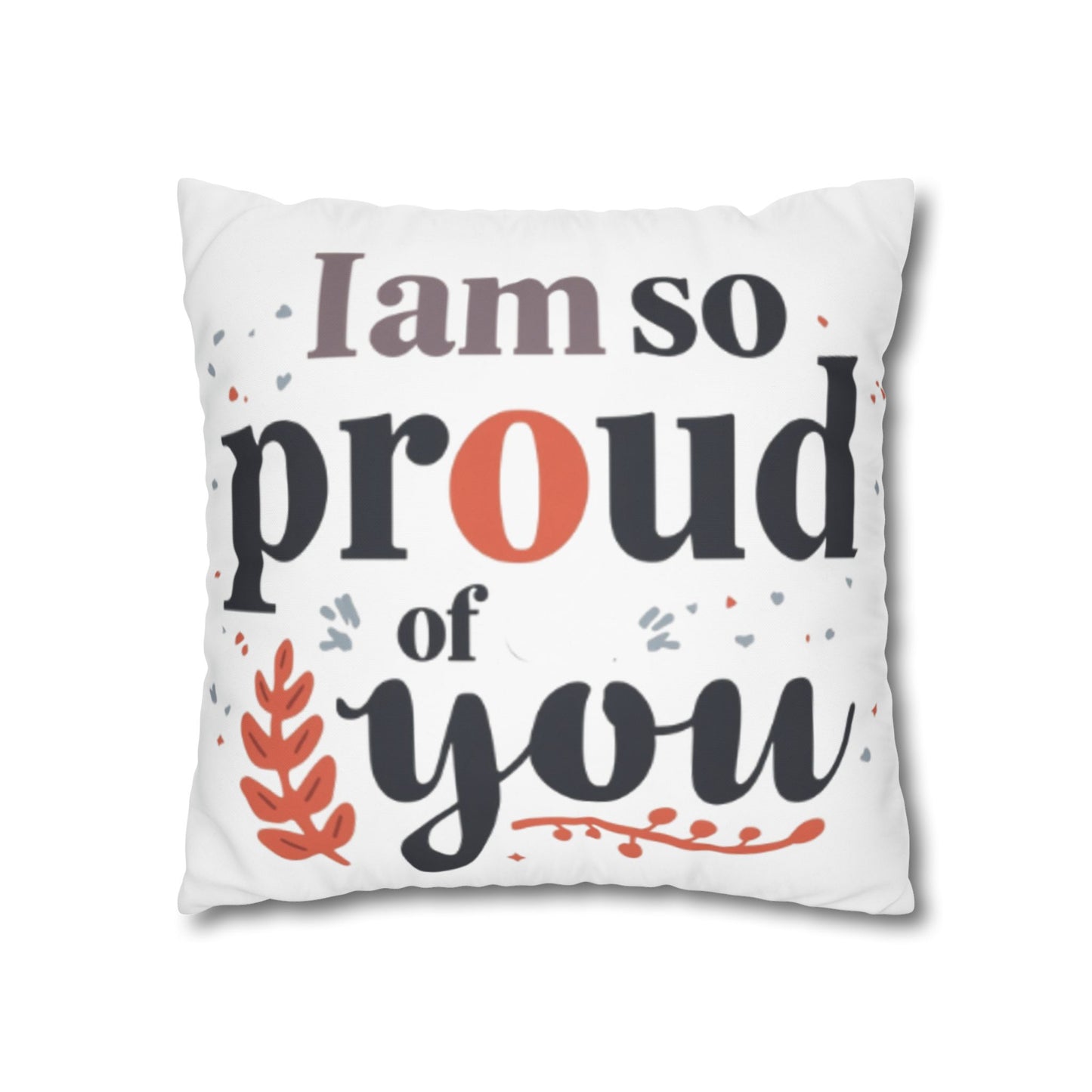 Hand-Lettered Encouragement Square Poly Canvas Pillowcase | Autumn Accents, Double-Sided