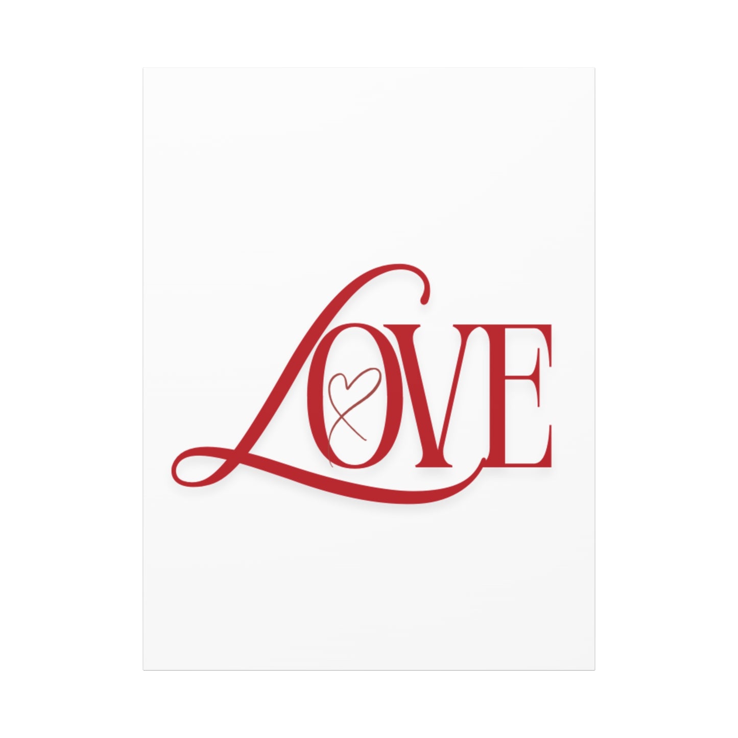 Red Script LOVE with Heart Canvas
