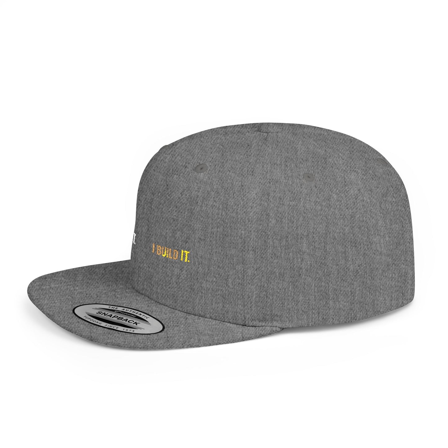 Snapback Hat Minimal 'I see It. I Build It' Embroidered Flat Bill Cap