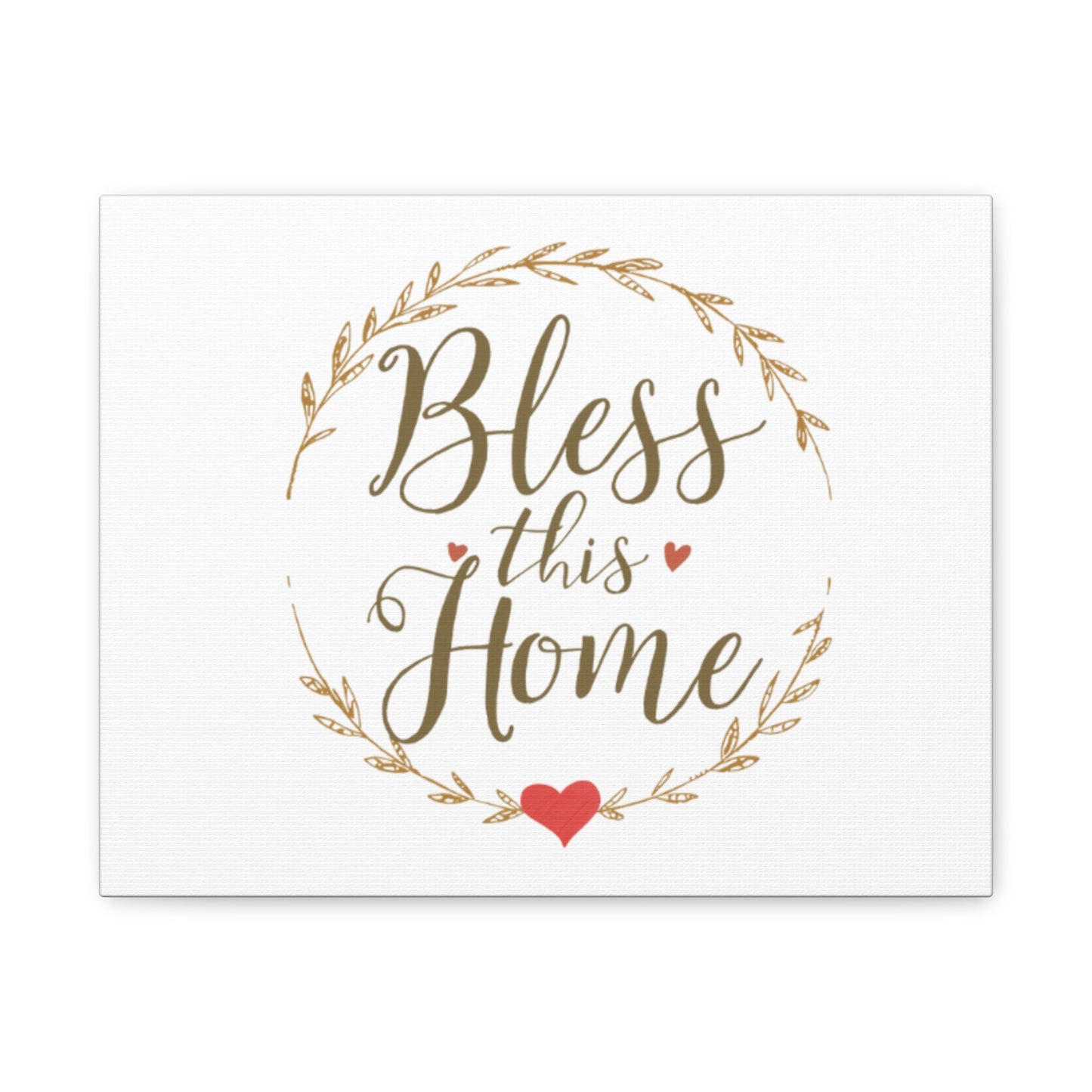 Bless This Home laurel wreath wall art Canvas | Matte Stretched 1.25"
