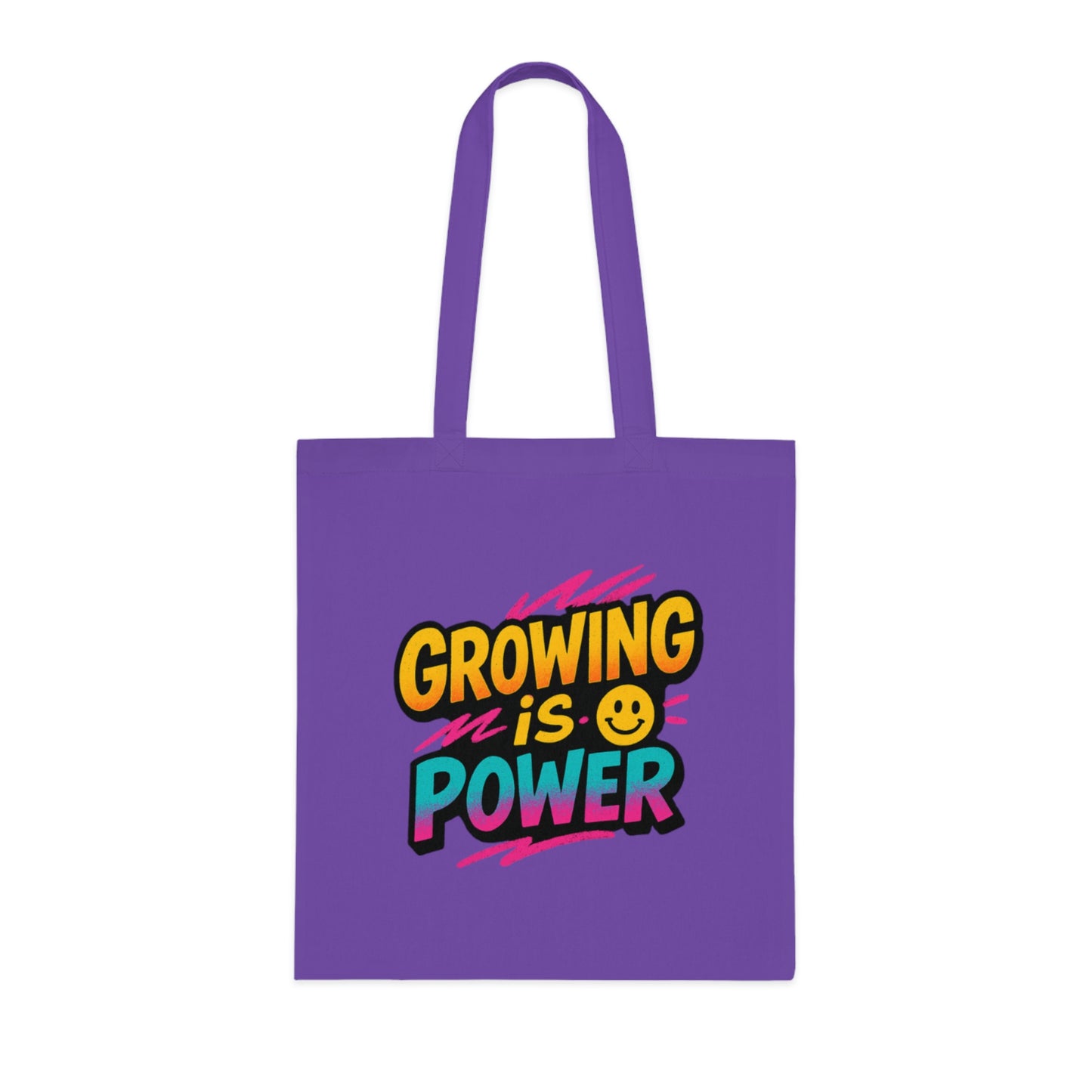 Empowering Cotton Tote Bag - "Growing is Power" - Eco-Friendly, Reusable, Gift for Students, Motivational, Everyday Use
