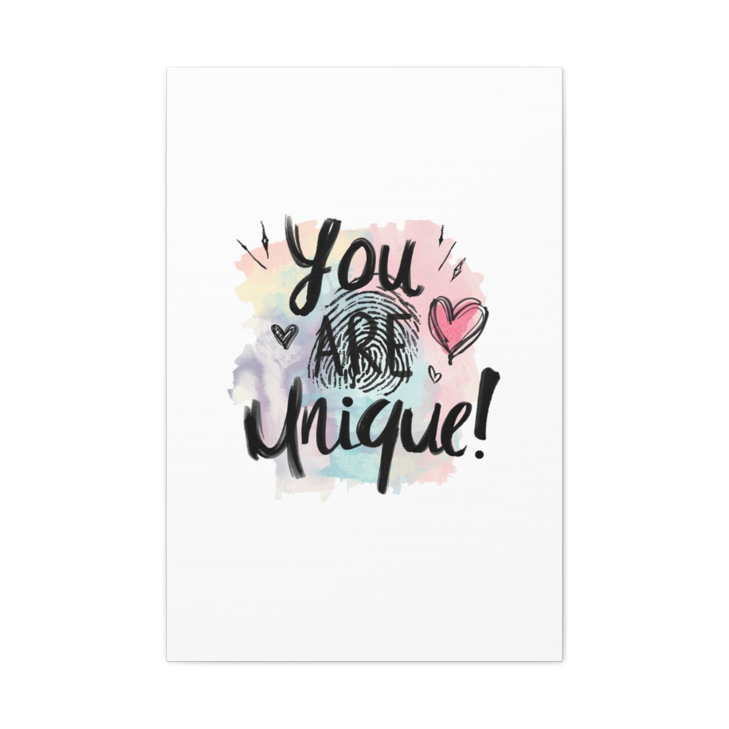 You Are Unique fingerprint heart canvas