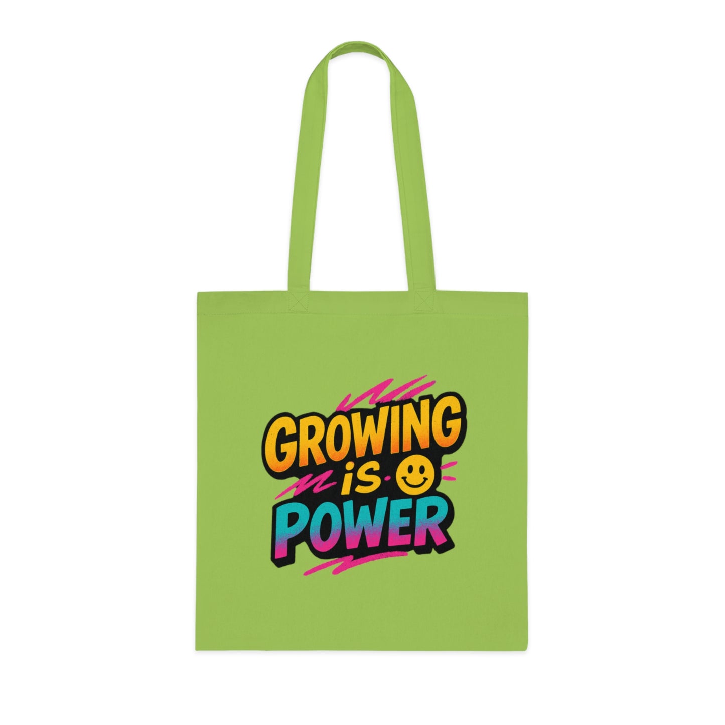 Empowering Cotton Tote Bag - "Growing is Power" - Eco-Friendly, Reusable, Gift for Students, Motivational, Everyday Use