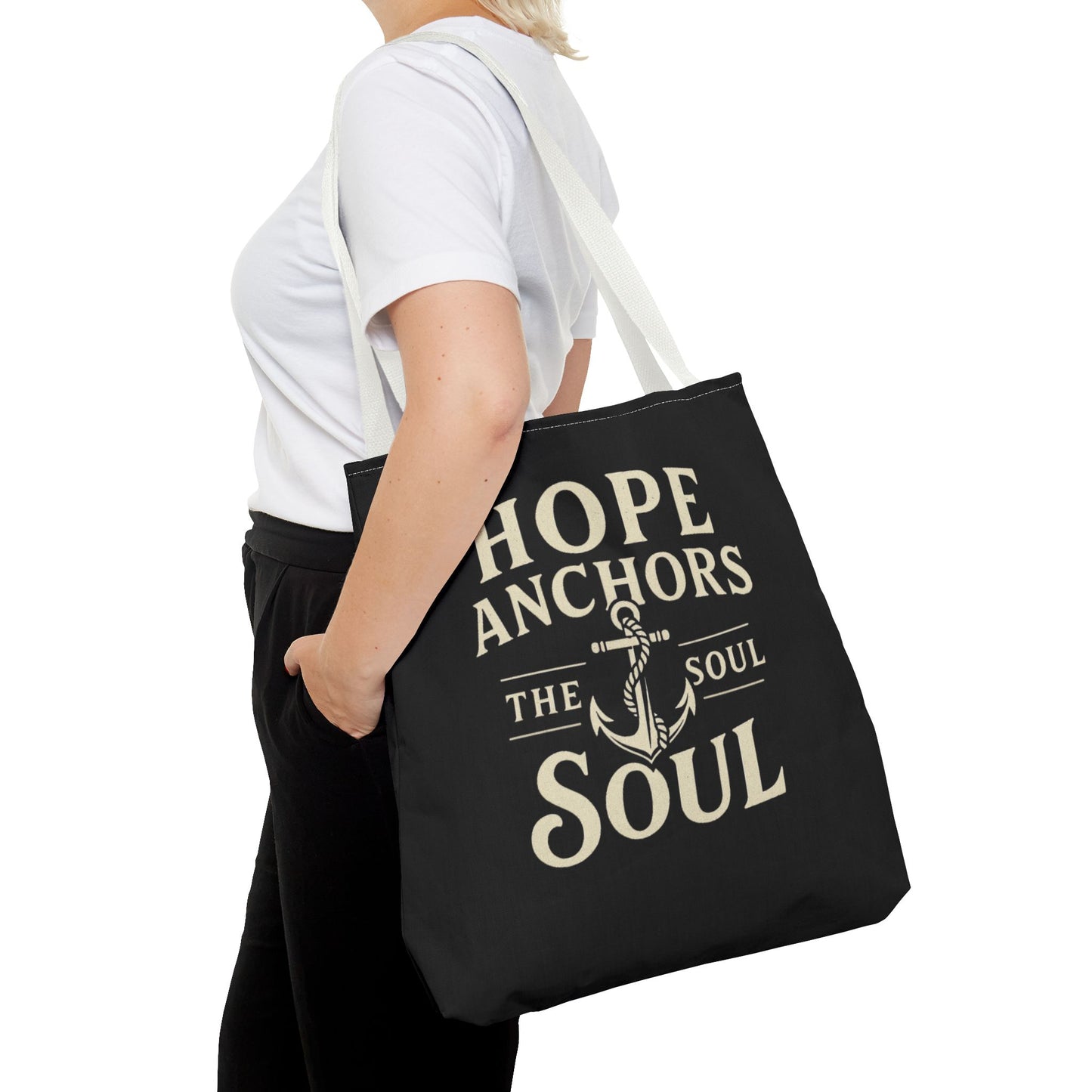 Inspirational Tote Bag - Hope Anchors the Soul, Everyday Use, Beach Bag, Travel Companion