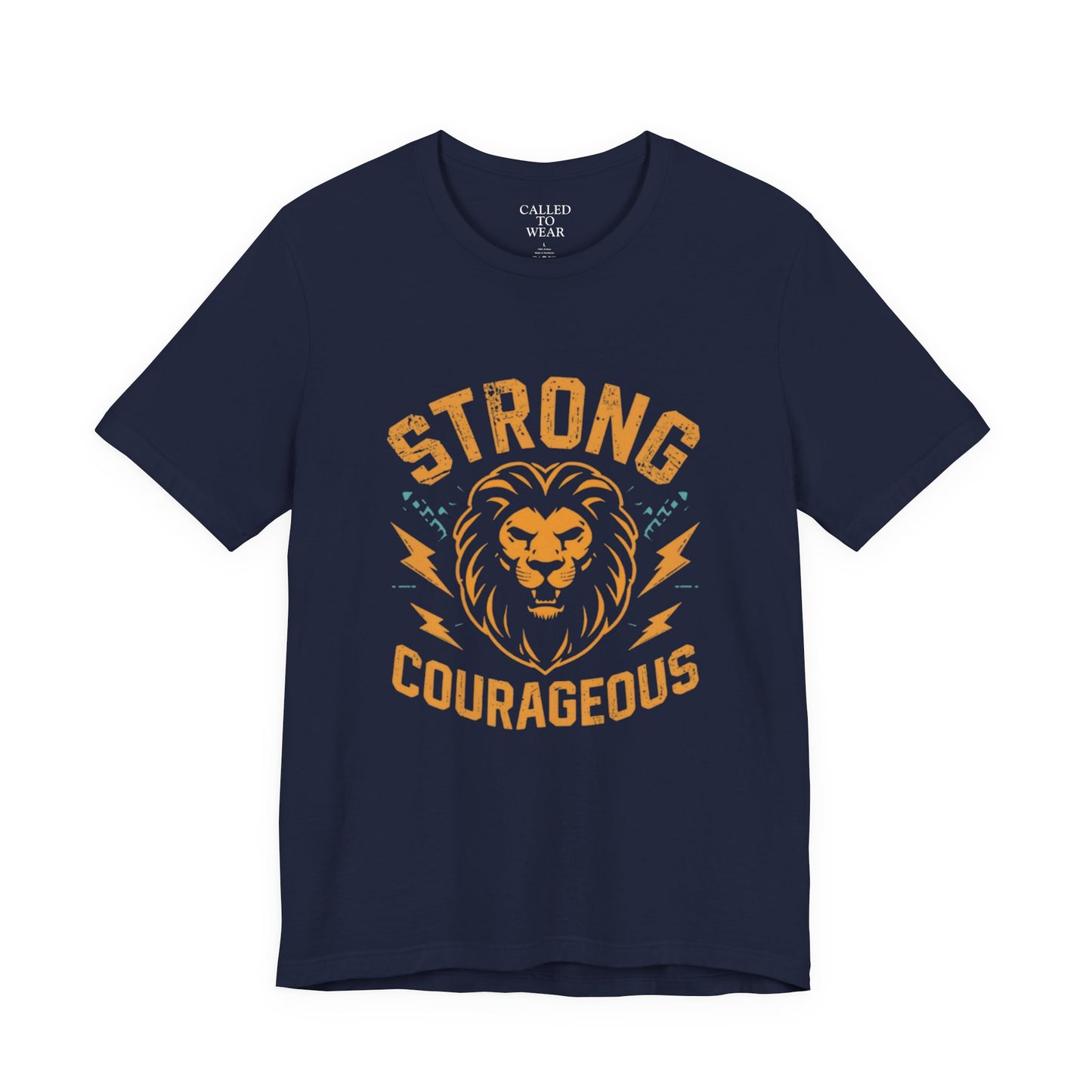 Strong Courageous Lion Tee | Vintage Lion Head, Motivational Graphic