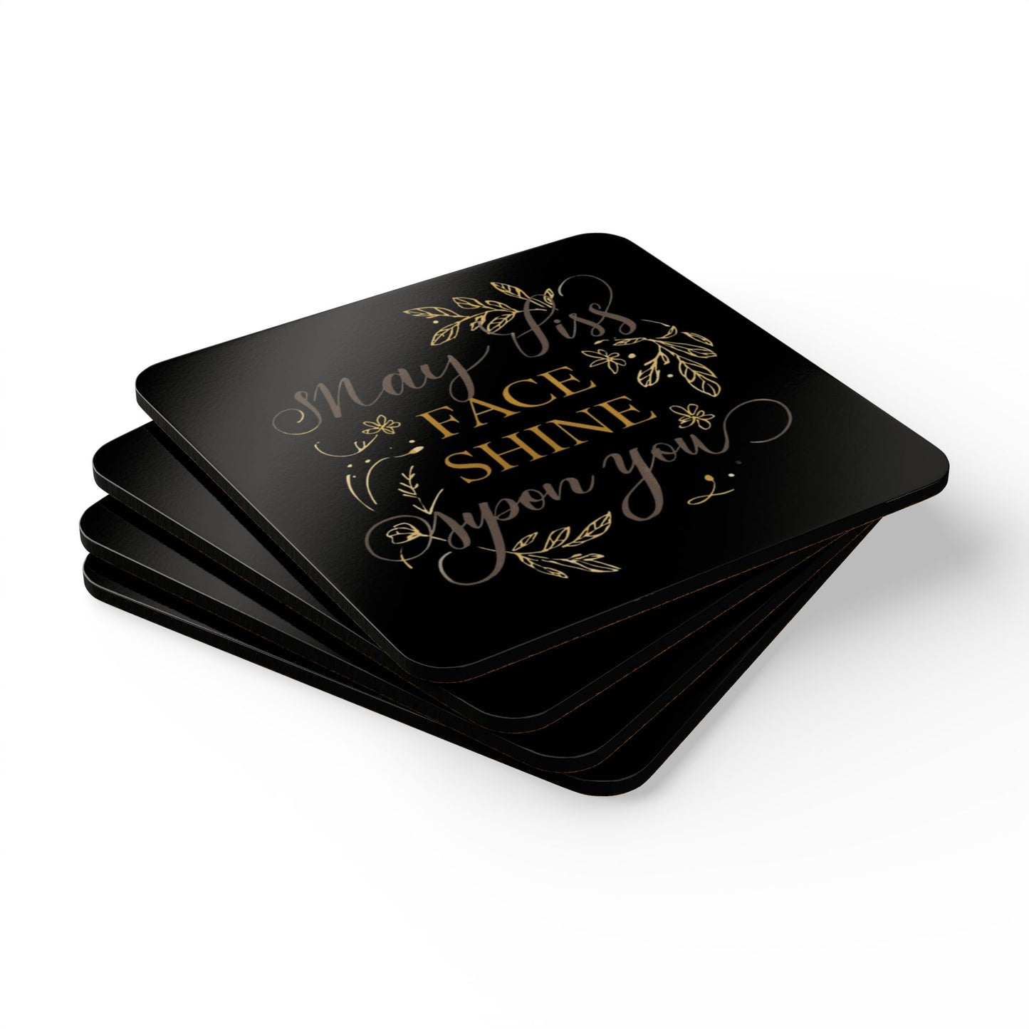 May His Face Shine Upon You Cork Coaster, Religious Blessing Drink Coaster