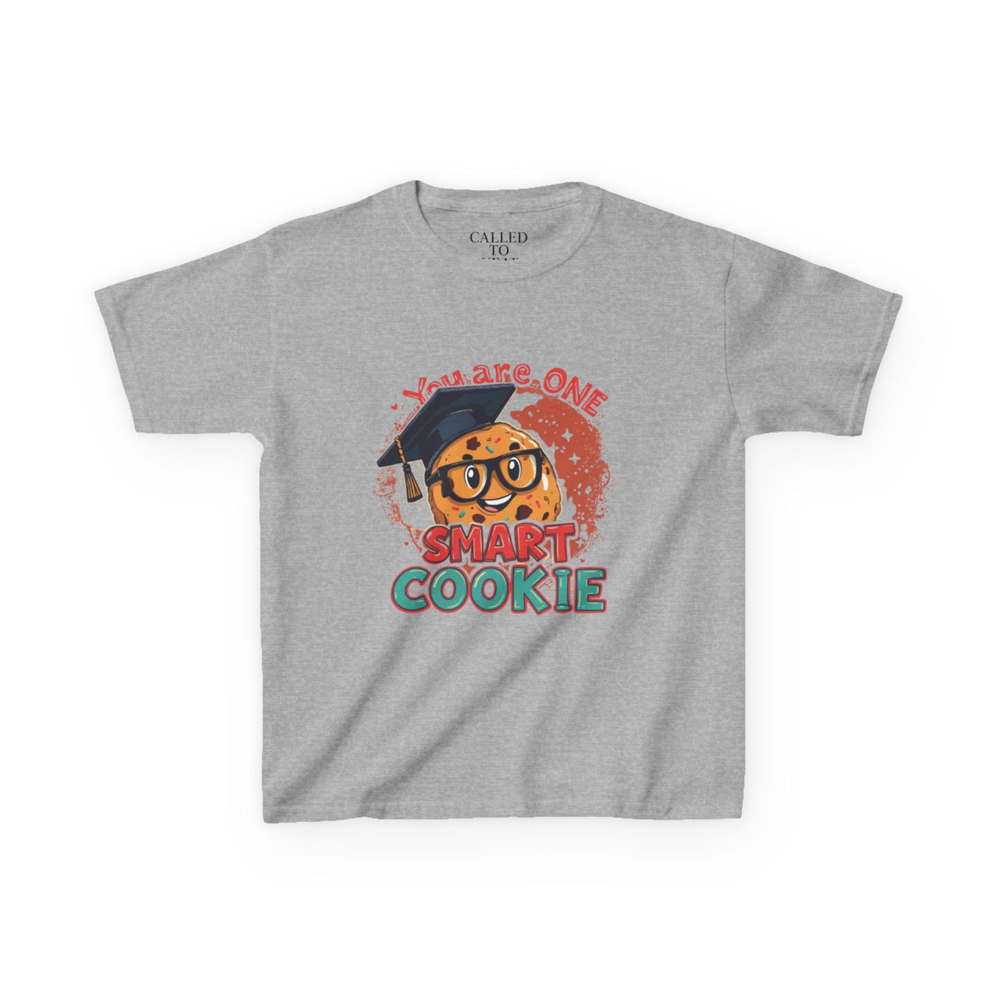 You Are One Smart Cookie kids tee | Smiling Cookie with Graduation Cap & Glasses