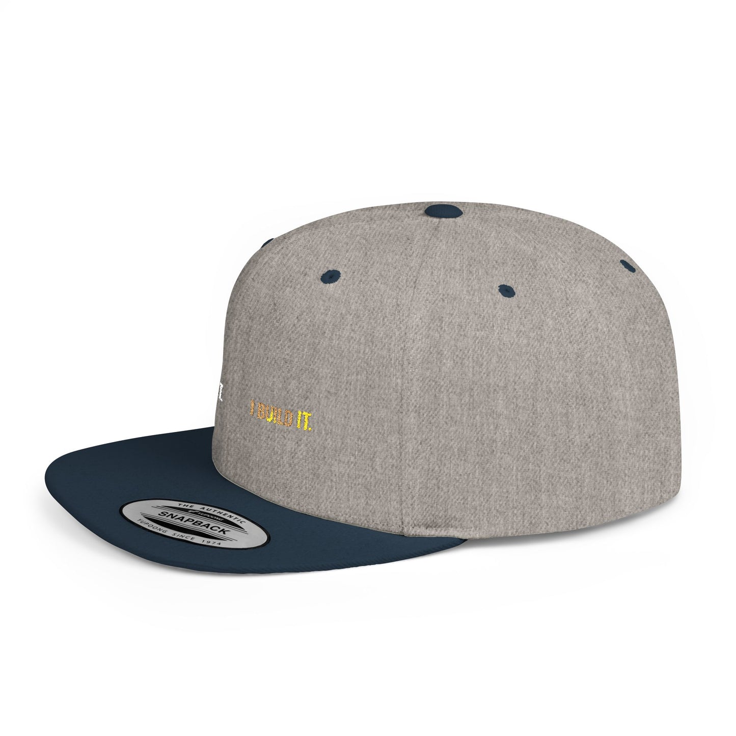 Snapback Hat Minimal 'I see It. I Build It' Embroidered Flat Bill Cap