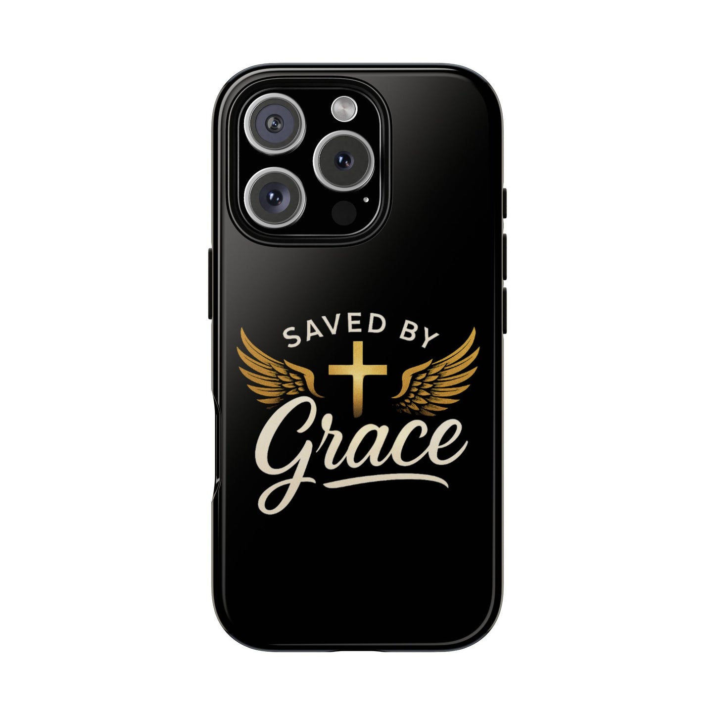 Christian Phone Case - Saved by Grace Design, Unique Gift for Believers, Inspirational Accessory, Stylish Christian Decor