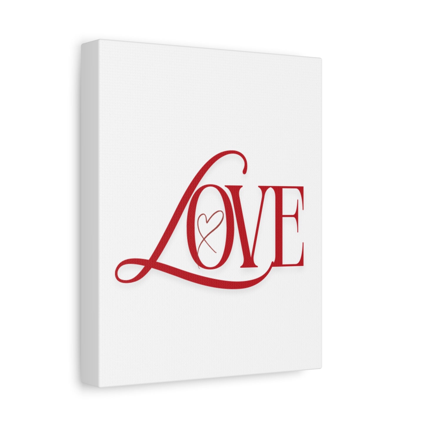 Red Script LOVE with Heart Canvas