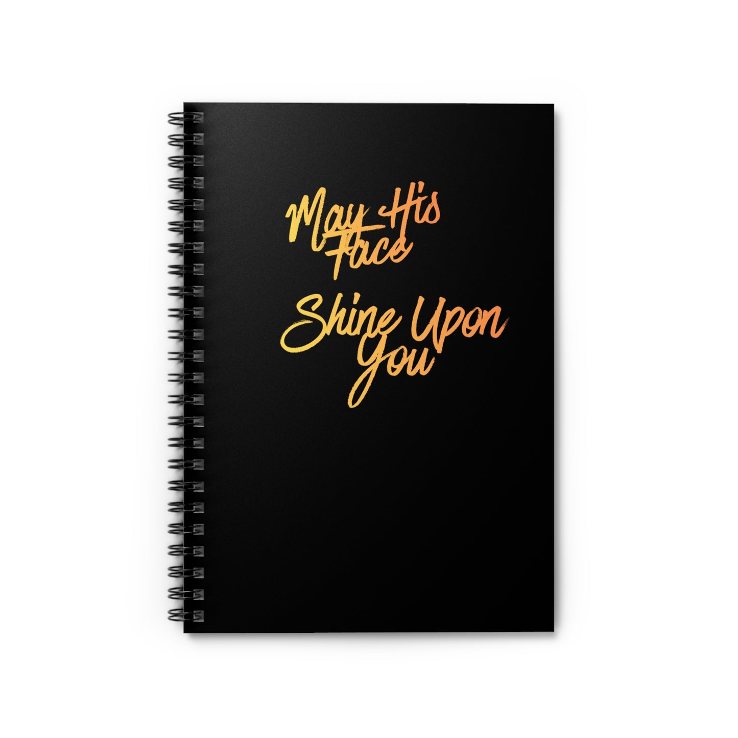 May His Face Shine Upon You Spiral Notebook | 6x8 Ruled Journal, Gold Script