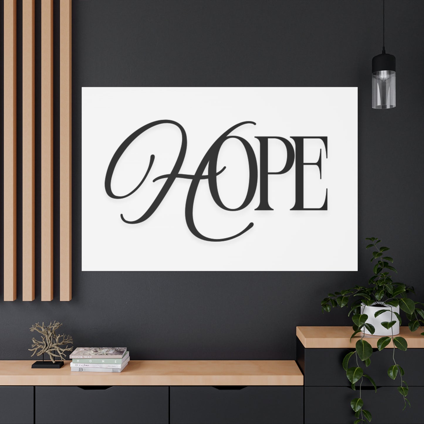 Hope Script Wall Art Canvas | Matte Stretched Canvas