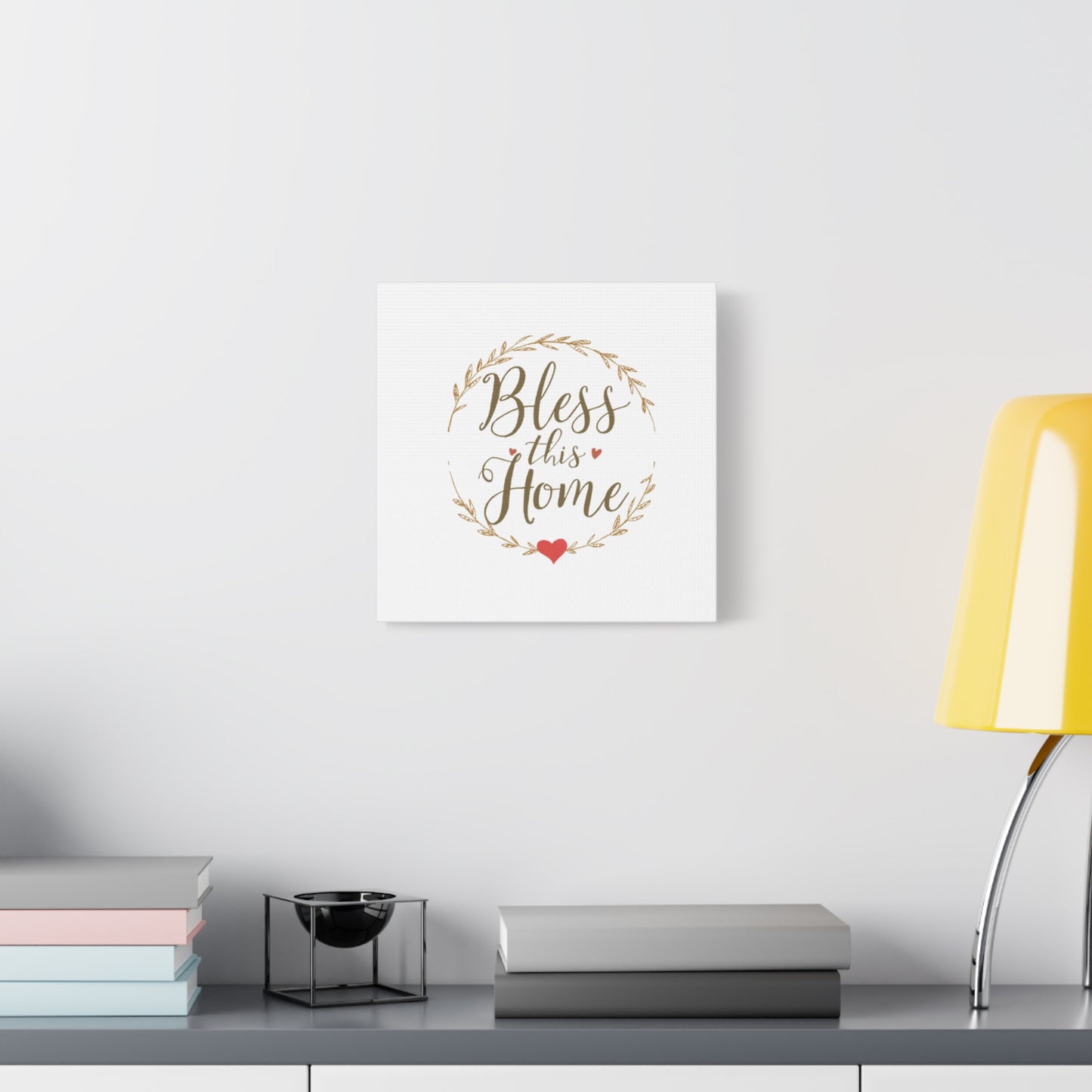 Bless This Home laurel wreath wall art Canvas | Matte Stretched 1.25"