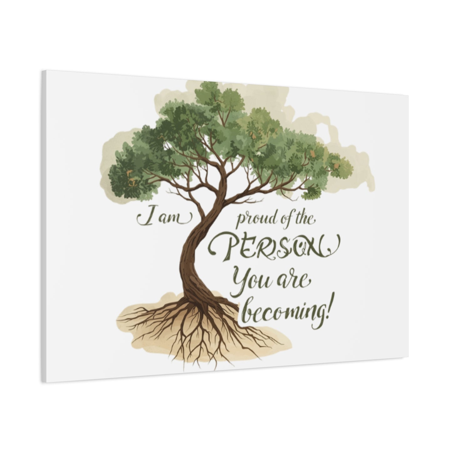 Tree of Growth Inspirational Quote Matte Canvas