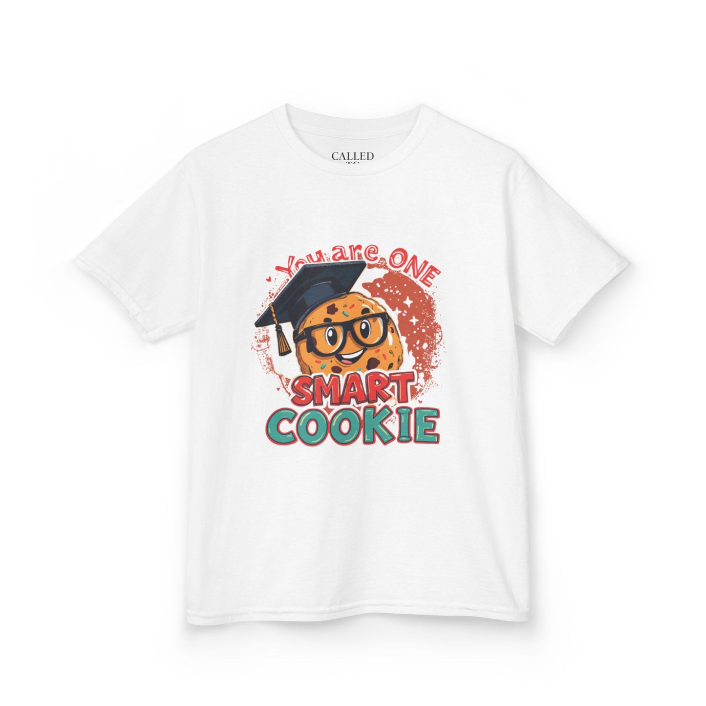 You Are One Smart Cookie kids tee | Smiling Cookie with Graduation Cap & Glasses