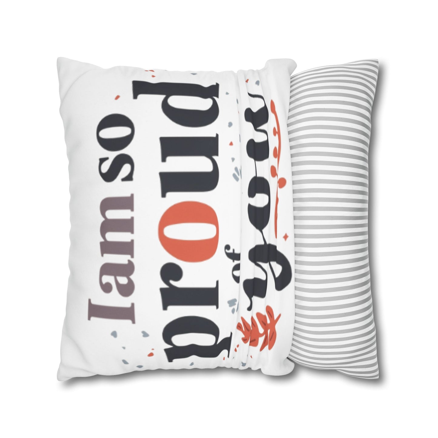 Hand-Lettered Encouragement Square Poly Canvas Pillowcase | Autumn Accents, Double-Sided