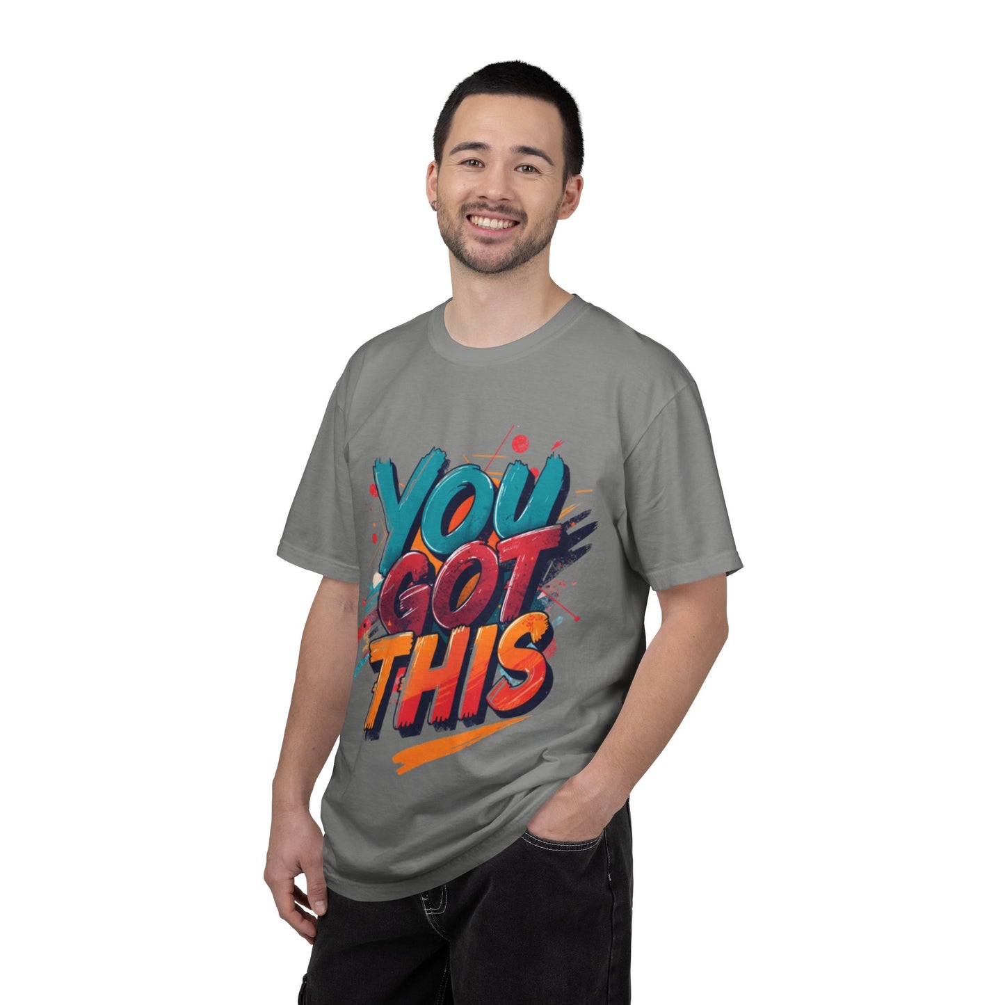 You Got This T-Shirt | Motivational Typography Tee, Colorful Brushstroke Design