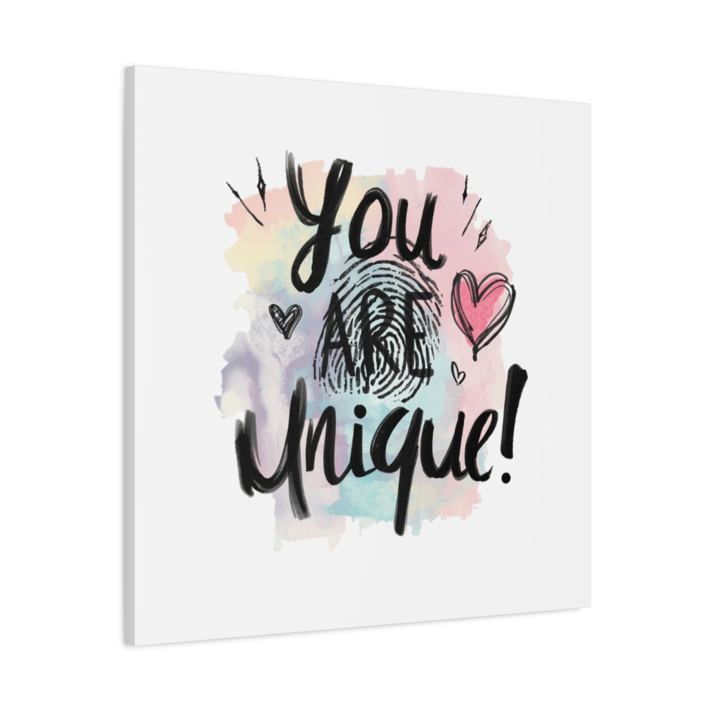 You Are Unique fingerprint heart canvas