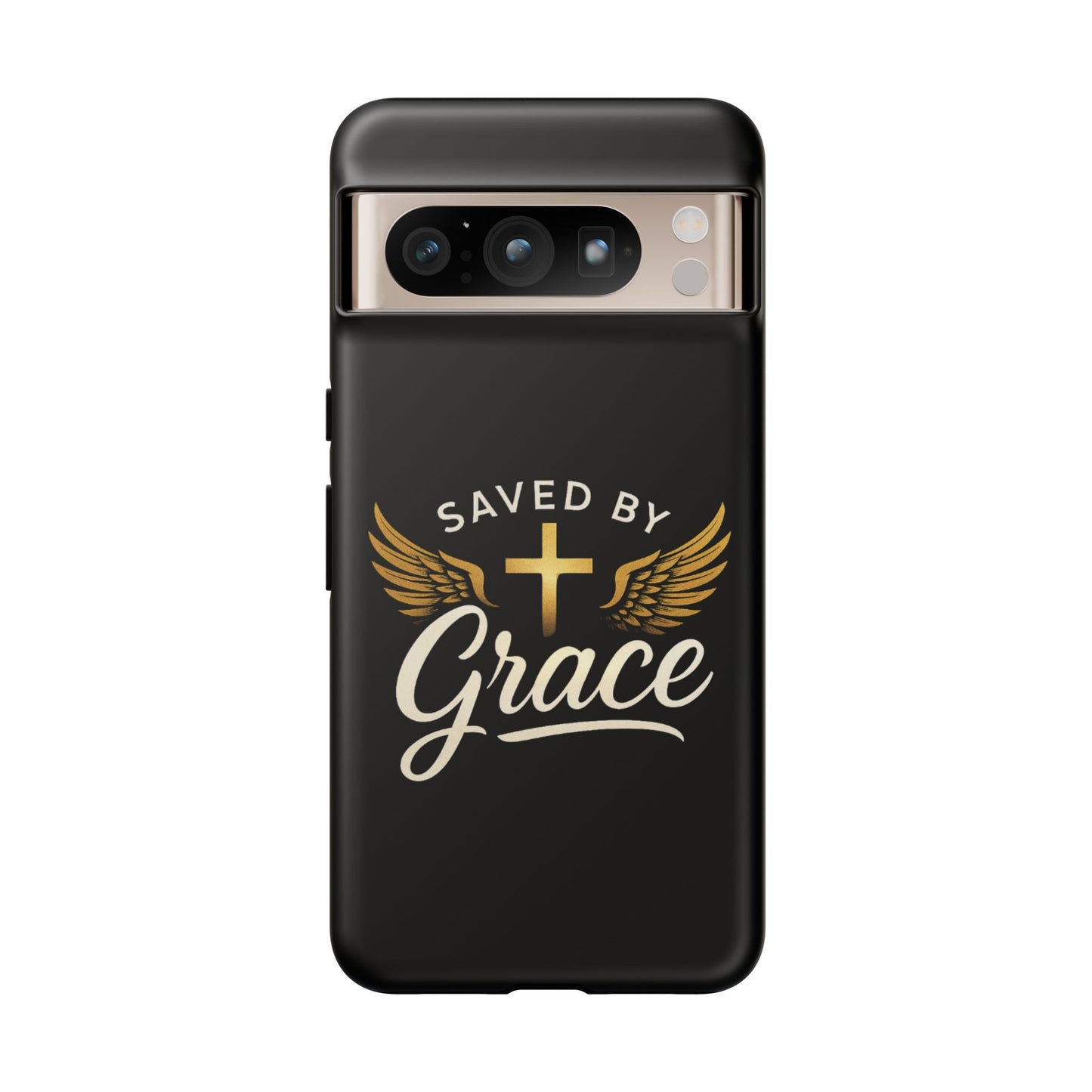 Christian Phone Case - Saved by Grace Design, Unique Gift for Believers, Inspirational Accessory, Stylish Christian Decor