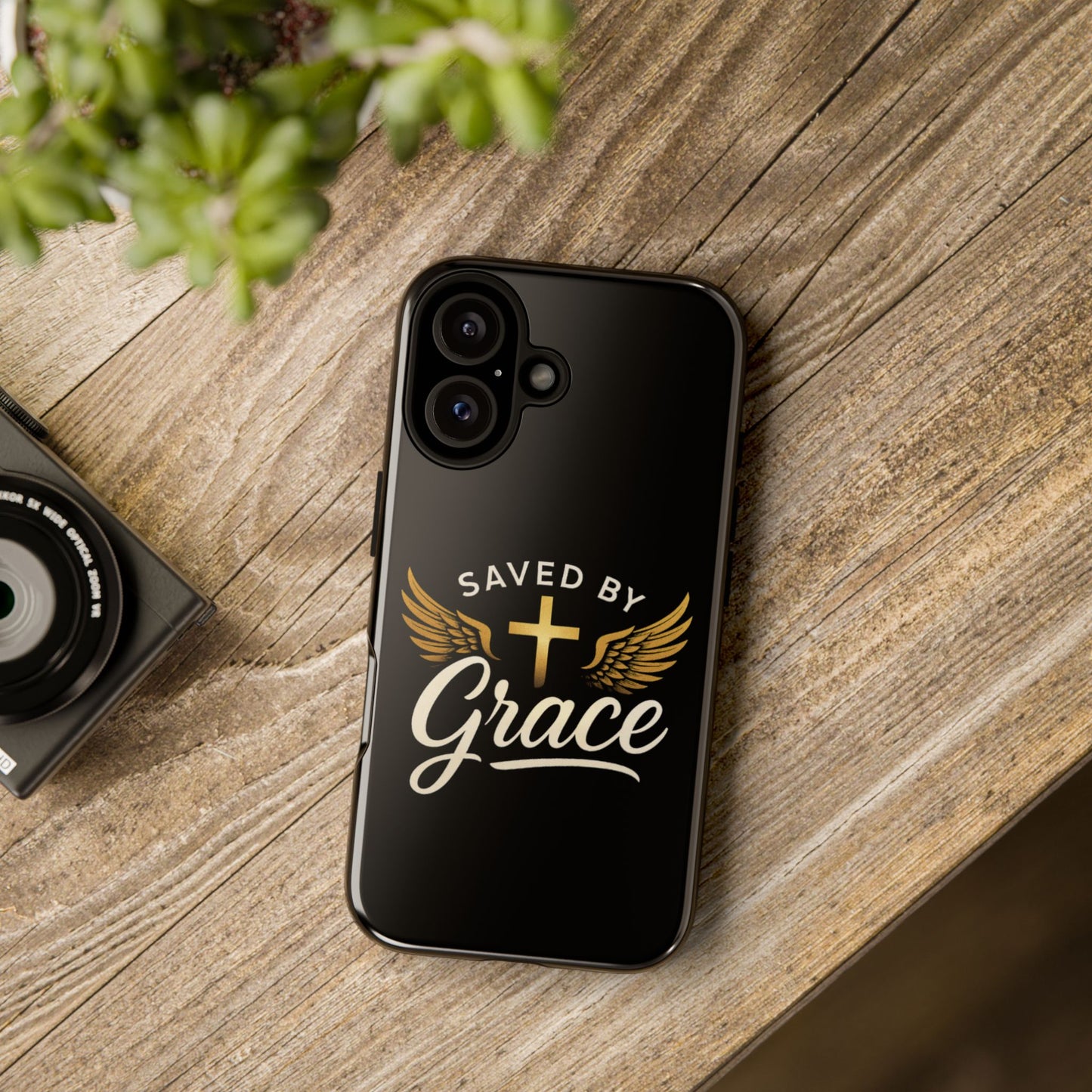 Christian Phone Case - Saved by Grace Design, Unique Gift for Believers, Inspirational Accessory, Stylish Christian Decor