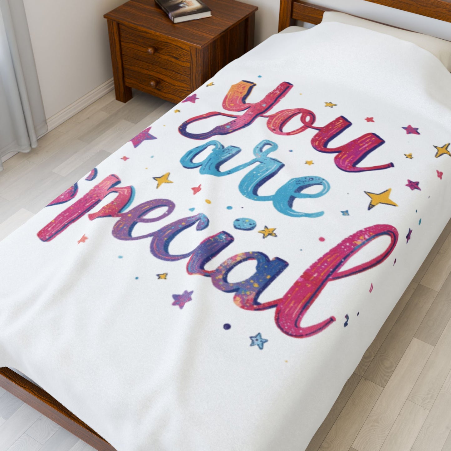 You Are Special Velveteen Plush Blanket | Inspirational Quote, Stars