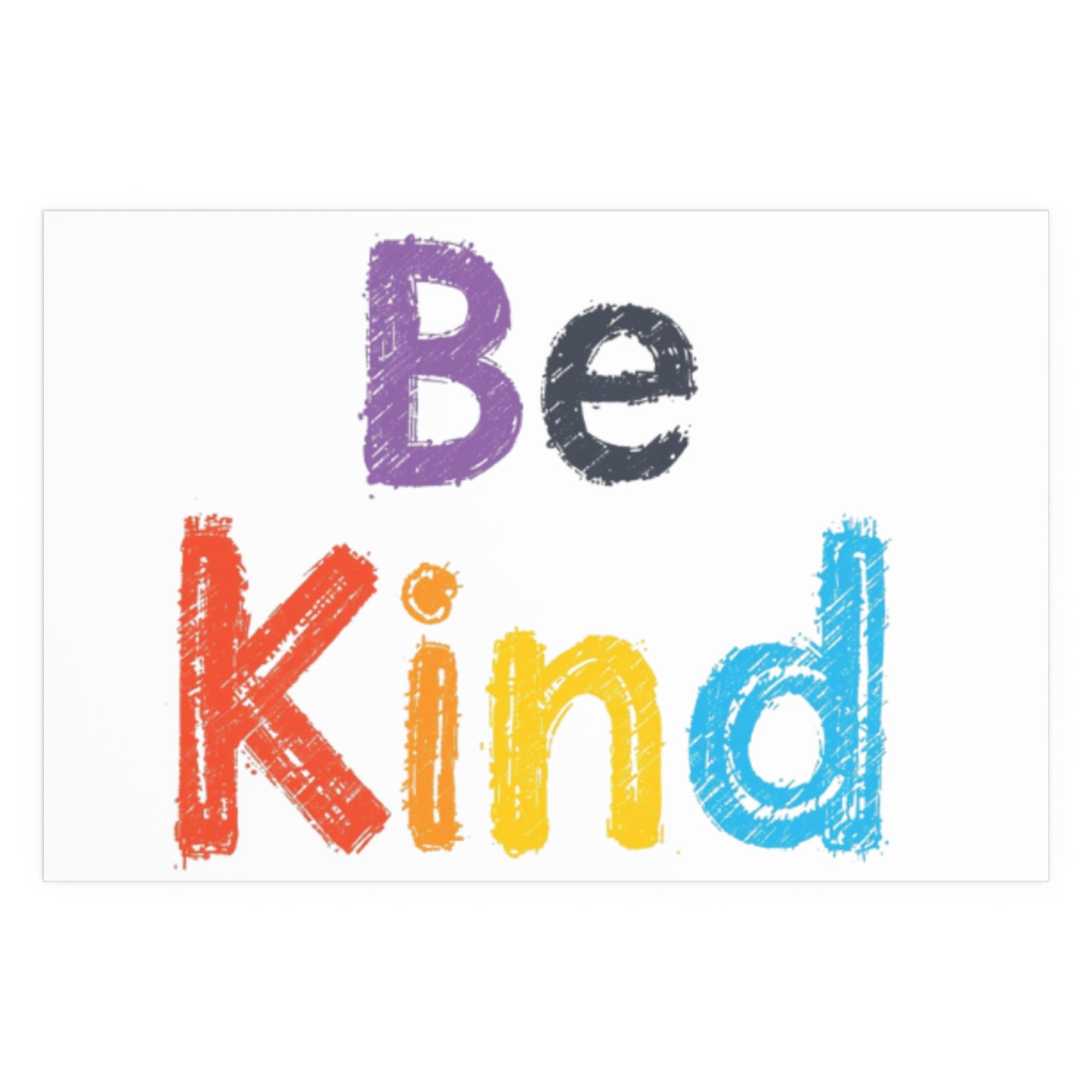 Be Kind colorful typography Poster | Silk Wall Art