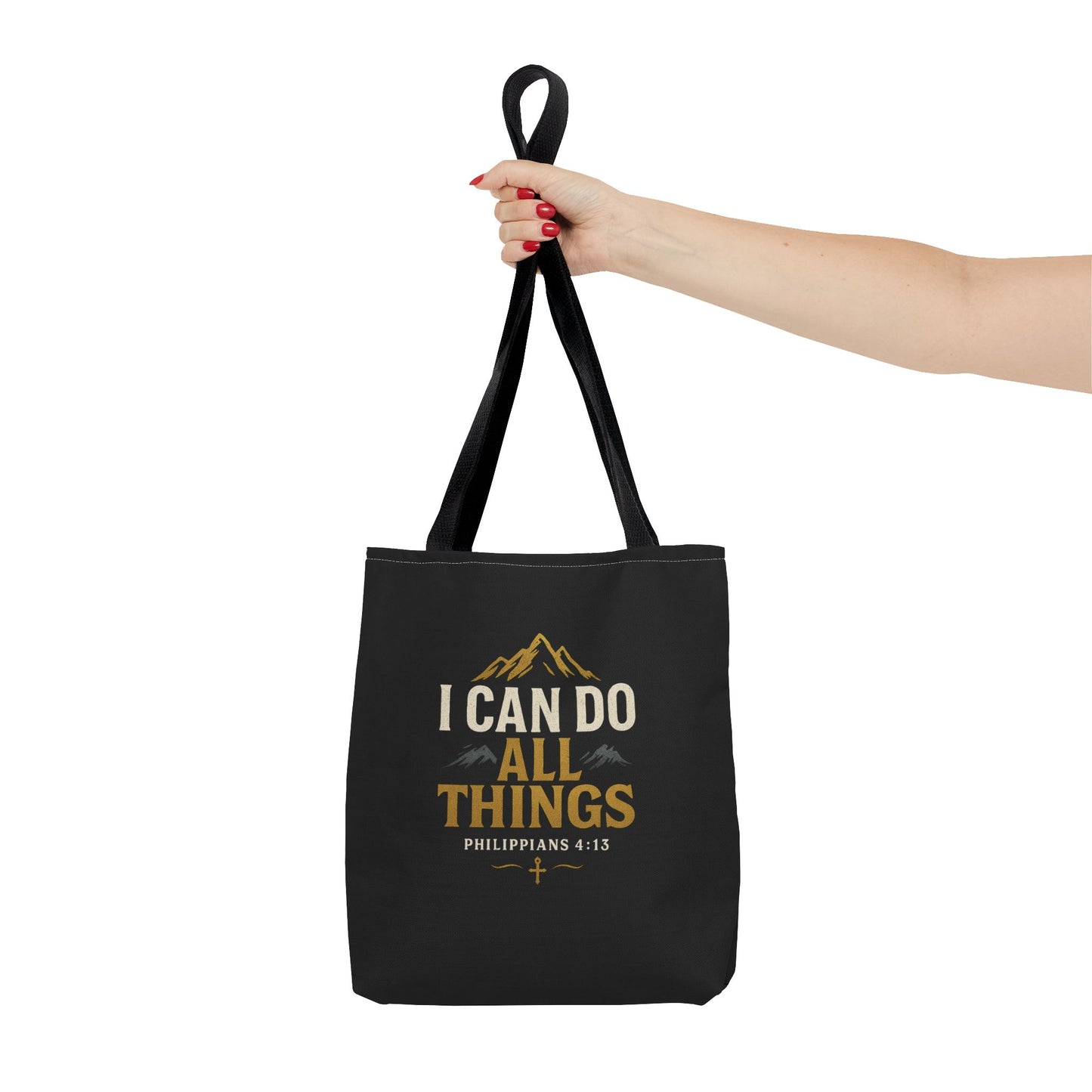 Inspirational Tote Bag with Philippians 4:13 - Motivational Gift for Encouragement, Faith, Bible Quotes, Everyday Use, Church
