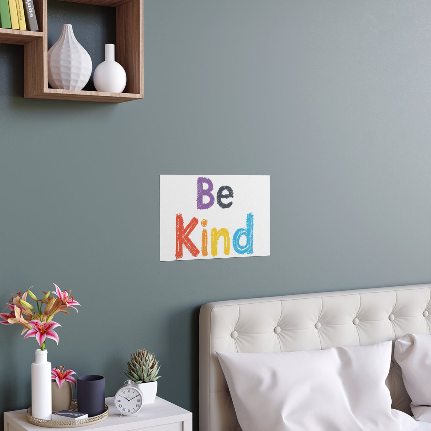 Be Kind colorful typography Poster | Silk Wall Art