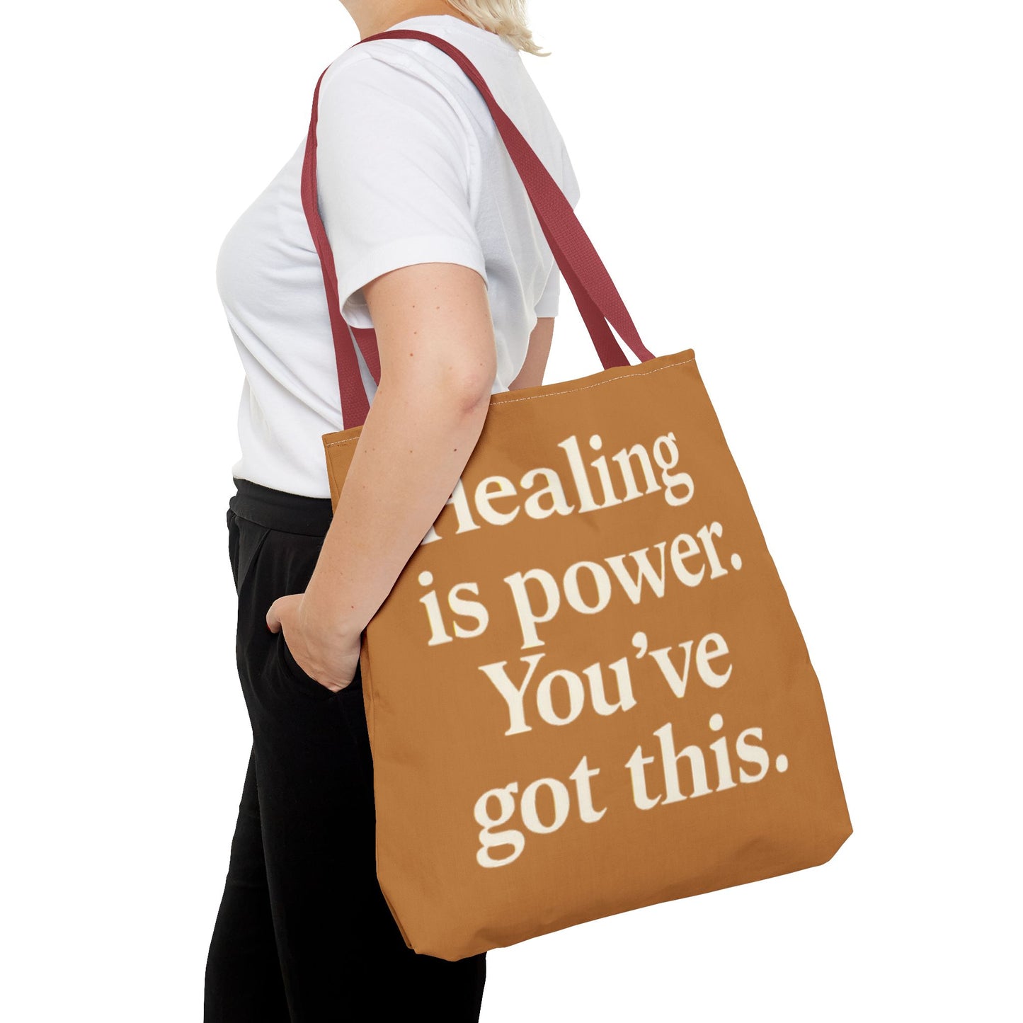 Empowering Healing Tote Bag, Inspirational Market Bag, Motivational Gift, Self-Care Accessory, Supportive Everyday Tote