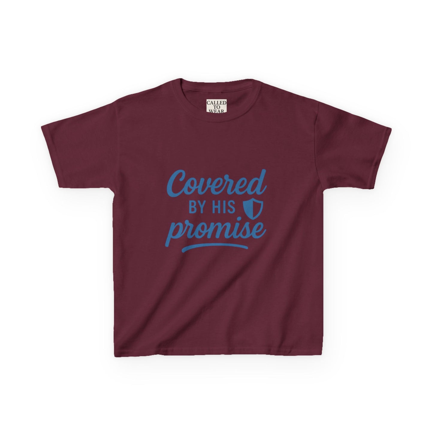 Inspirational Kids Tee - Covered by His Promise, Faith-Based Christian Shirt