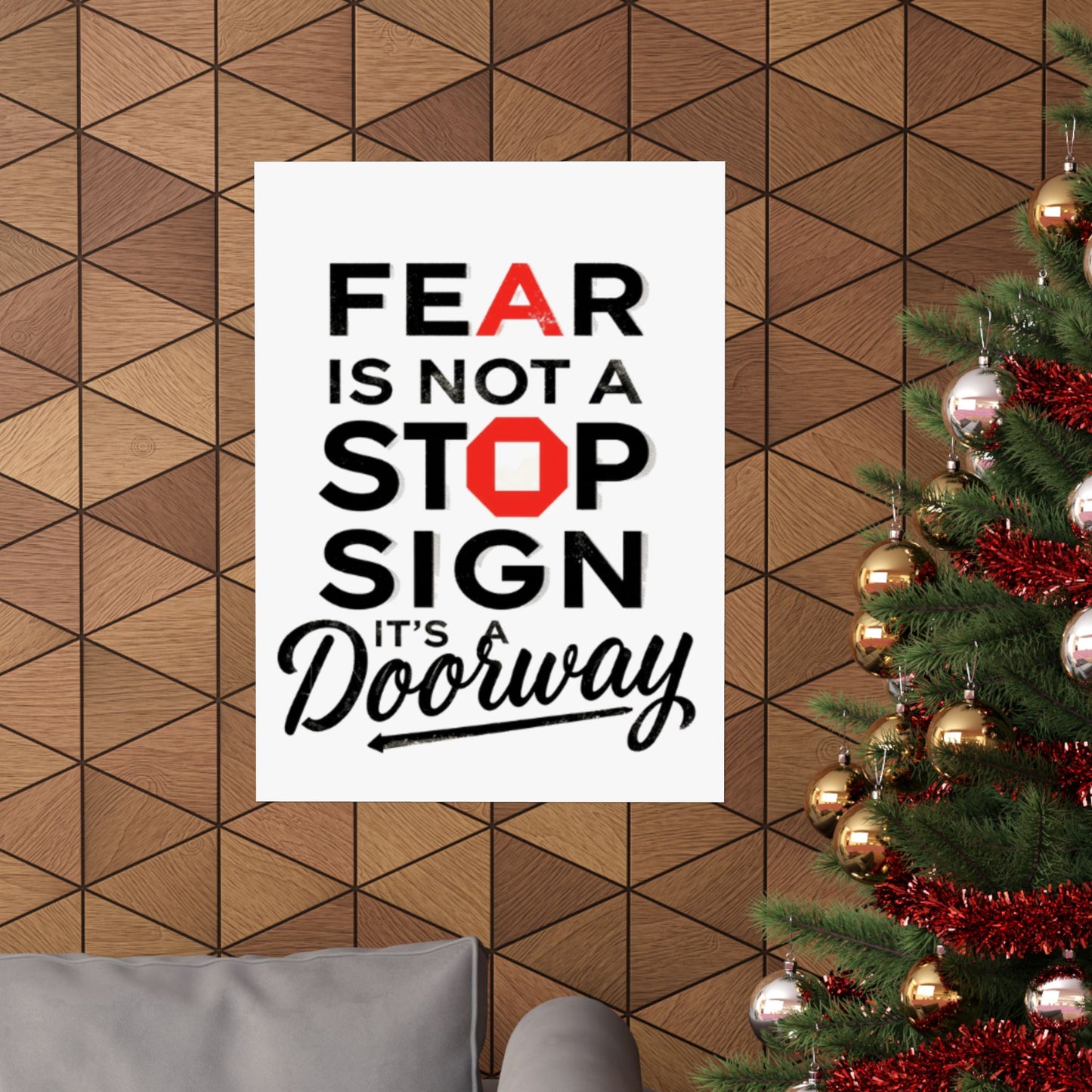 Fear Is Not a Stop Sign Matte Vertical Poster | Motivational Typography