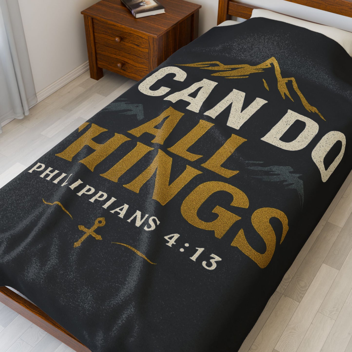Inspirational Velveteen Plush Blanket with 'I Can Do All Things' Quote, Cozy Living Room Decor, Motivational Gift, Perfect for Home & [...]