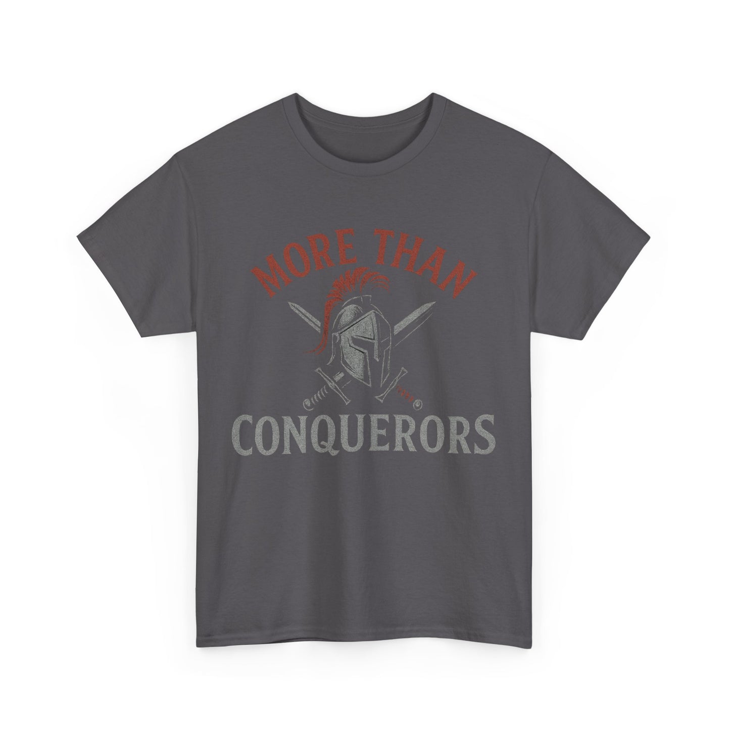 More Than Conquerors Unisex Heavy Cotton Tee, Motivational Shirt, Gifts for Him or Her
