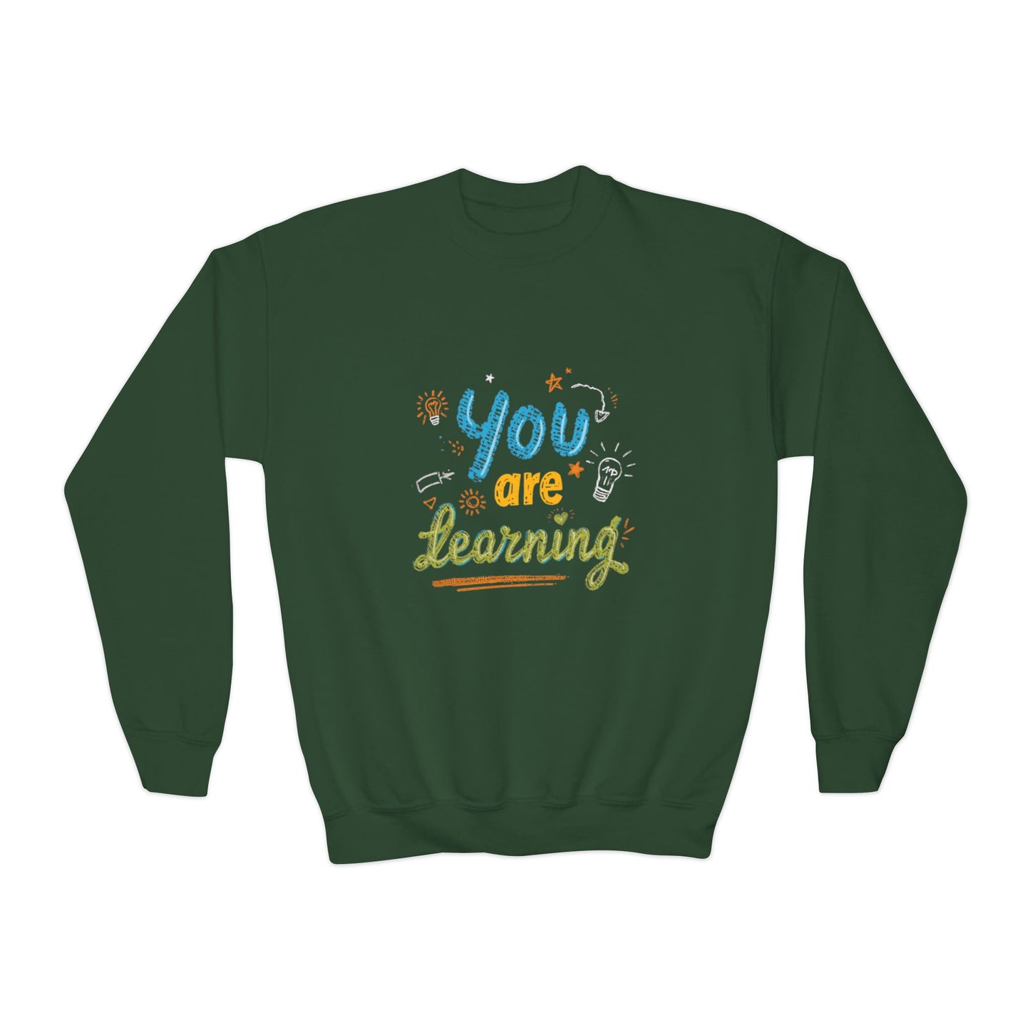 You Are Learning hand-lettered kids sweatshirt | Youth Crewneck Sweatshirt