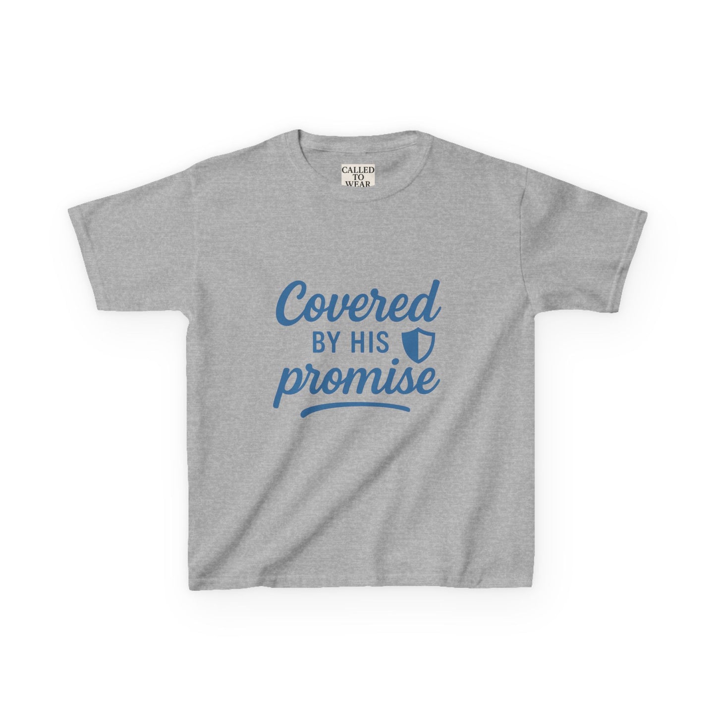 Inspirational Kids Tee - Covered by His Promise, Faith-Based Christian Shirt