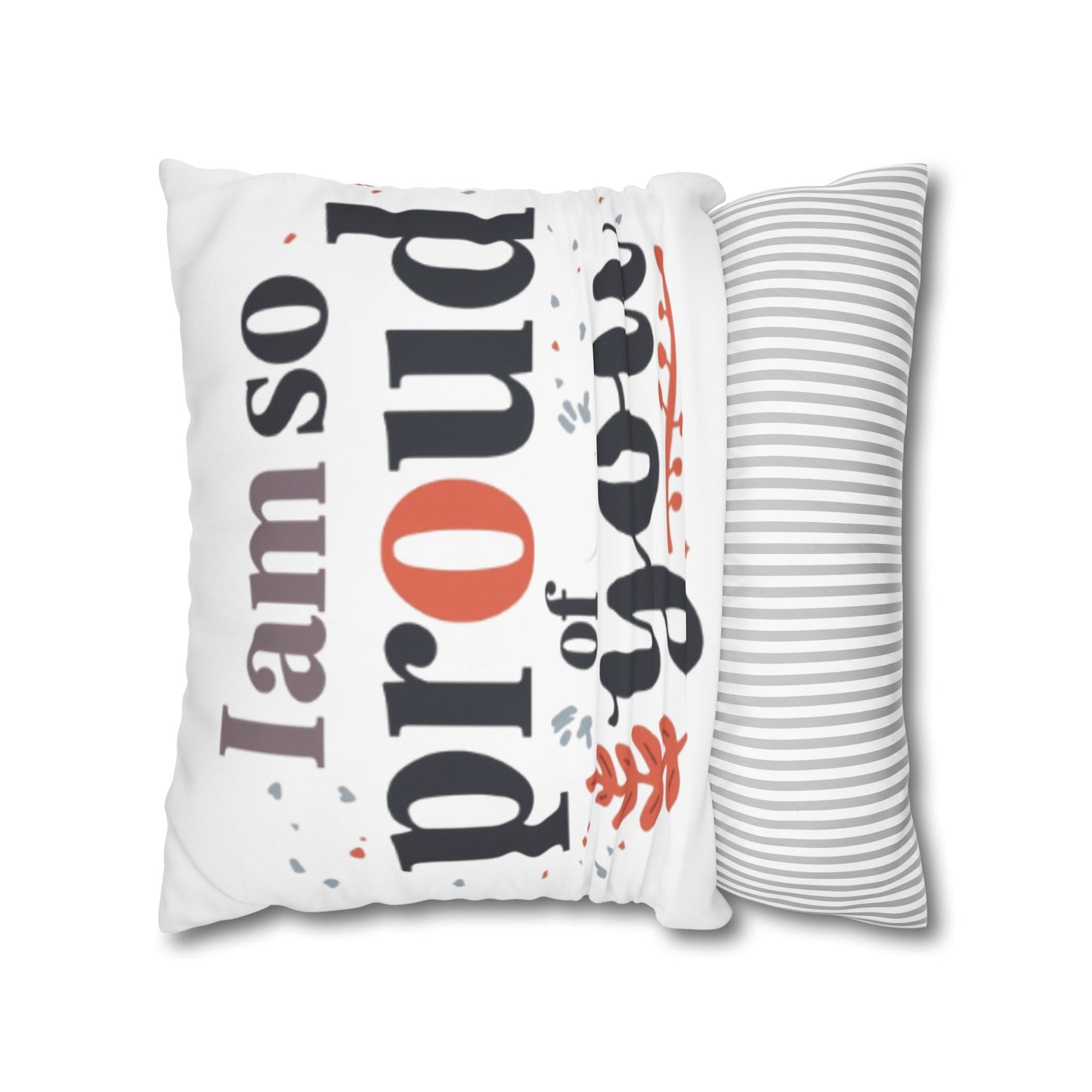 Hand-Lettered Encouragement Square Poly Canvas Pillowcase | Autumn Accents, Double-Sided