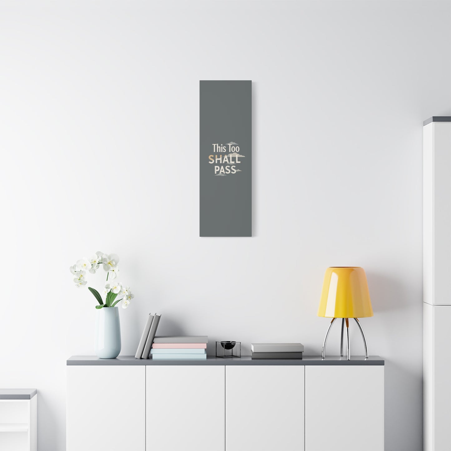 This Too Shall Pass Matte Canvas Print, Stretched Wall Art | Calming Hand-Lettered Typography