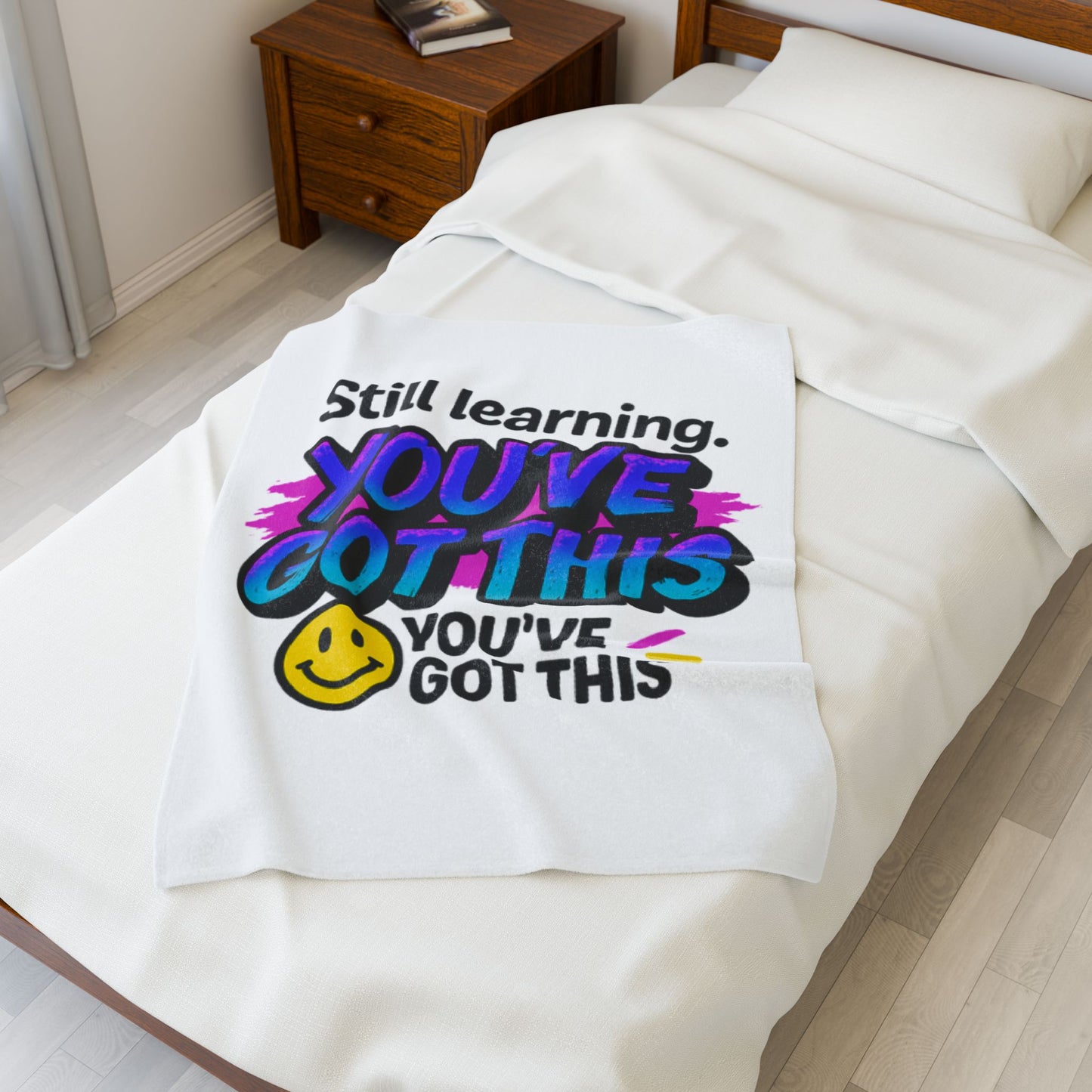 Motivational Velveteen Plush Blanket - Cozy Comfort, You've Got This, Inspirational Gift, Home Decor, Study Buddy, Self-Care Must-Have