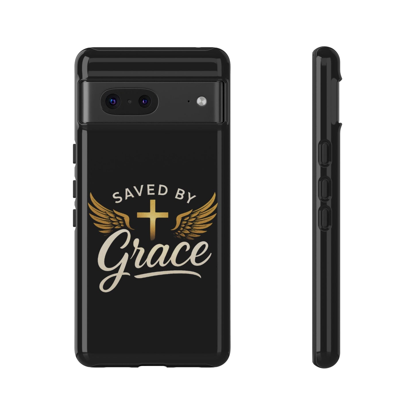 Christian Phone Case - Saved by Grace Design, Unique Gift for Believers, Inspirational Accessory, Stylish Christian Decor