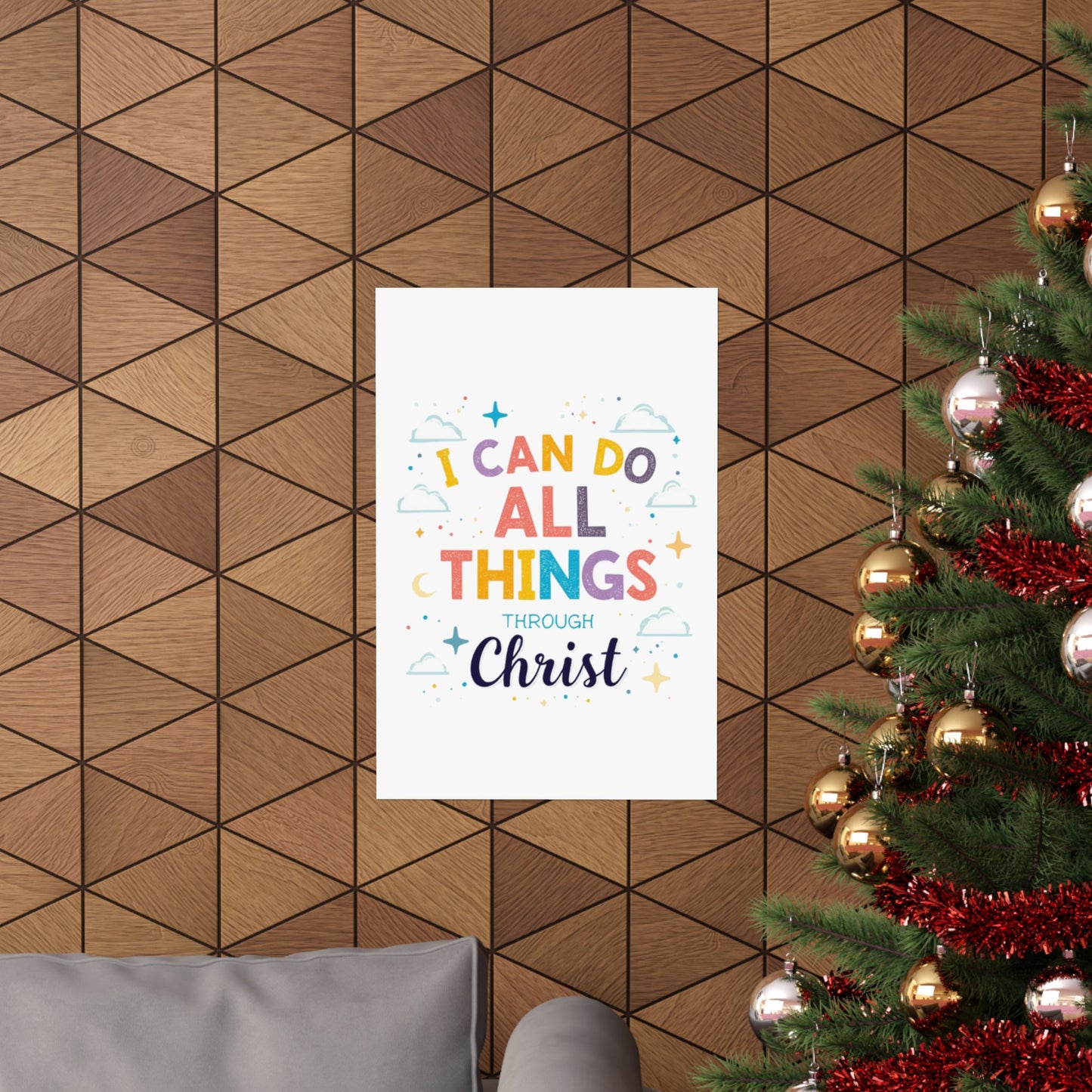 I Can Do All Things Through Christ Poster | Matte Vertical Inspirational Christian Wall Art