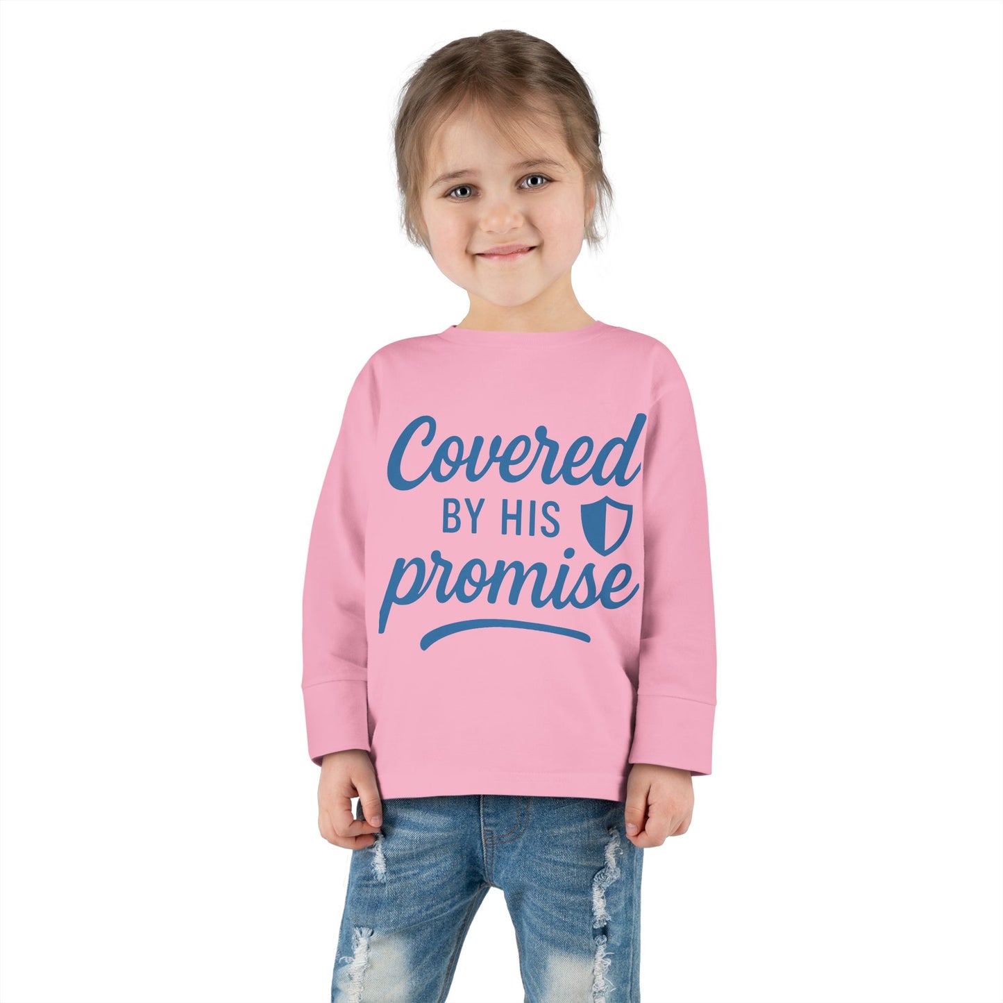 Covered by His Promise Toddler Long Sleeve Tee