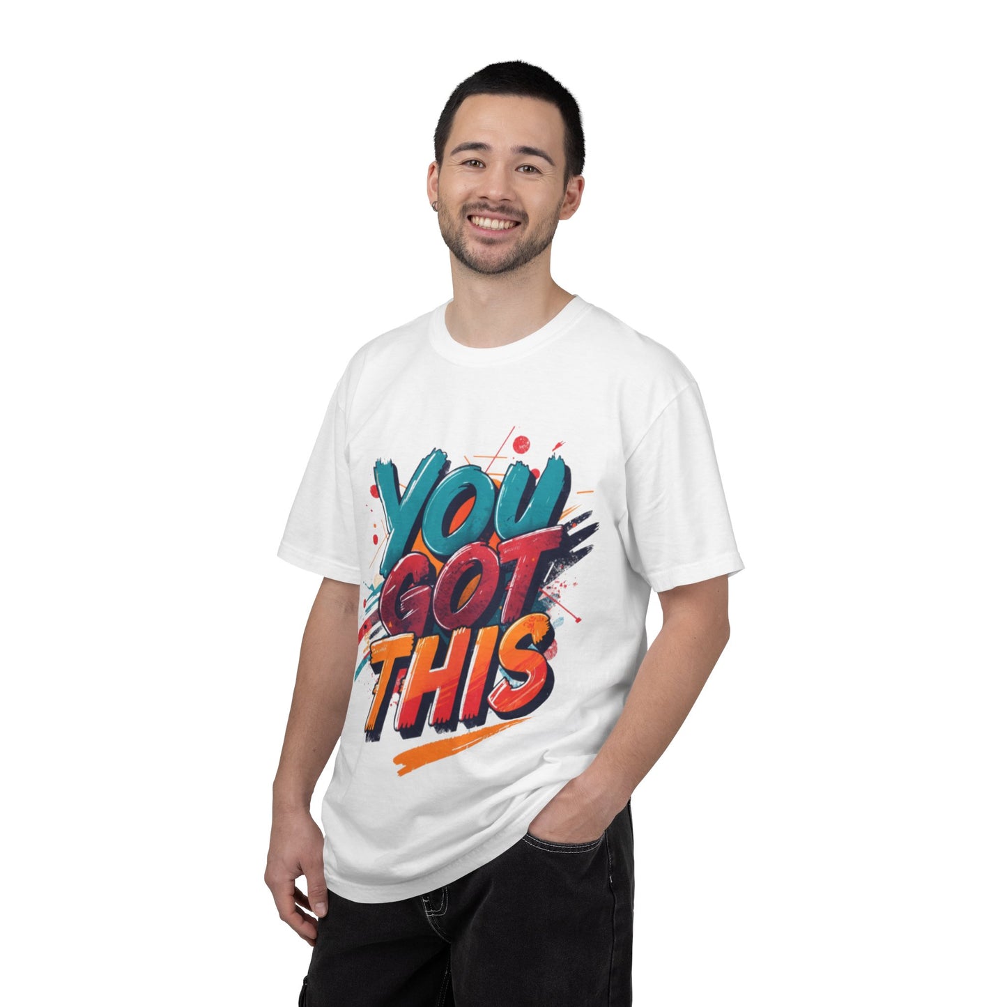 You Got This T-Shirt | Motivational Typography Tee, Colorful Brushstroke Design