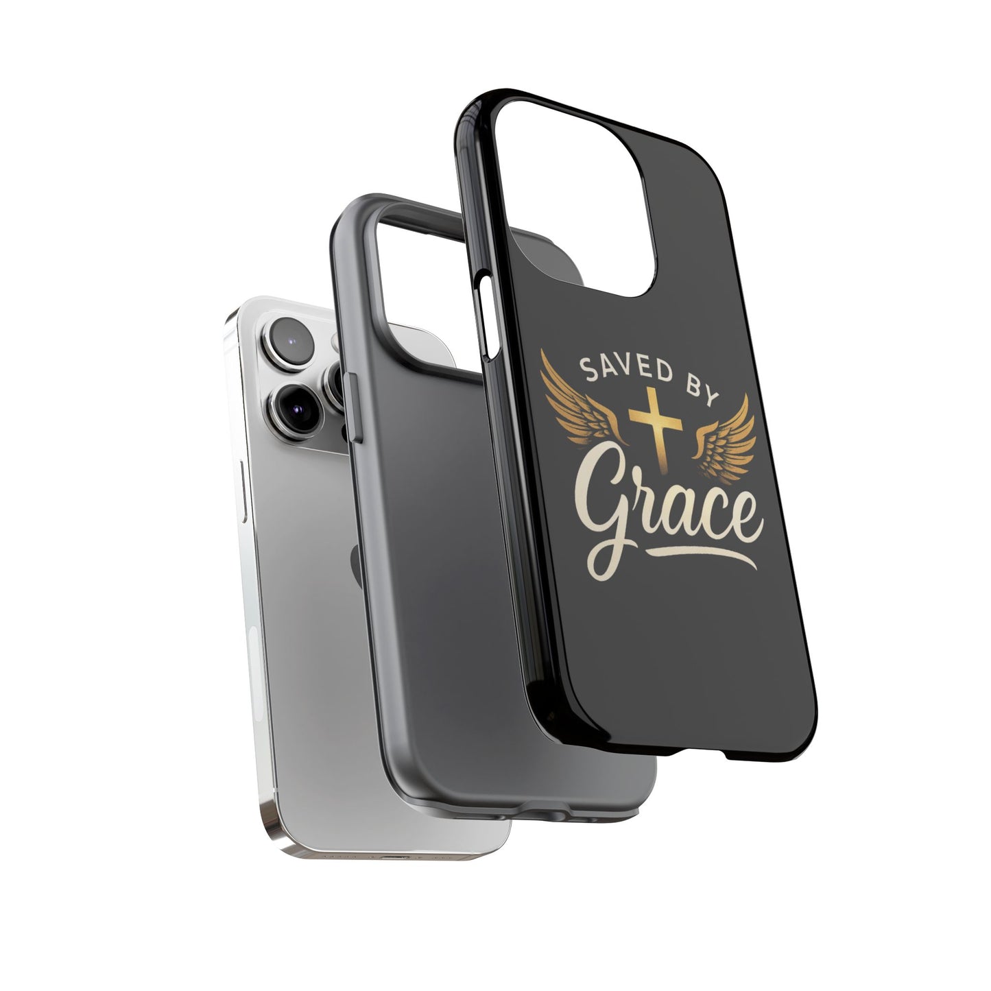 Christian Phone Case - Saved by Grace Design, Unique Gift for Believers, Inspirational Accessory, Stylish Christian Decor