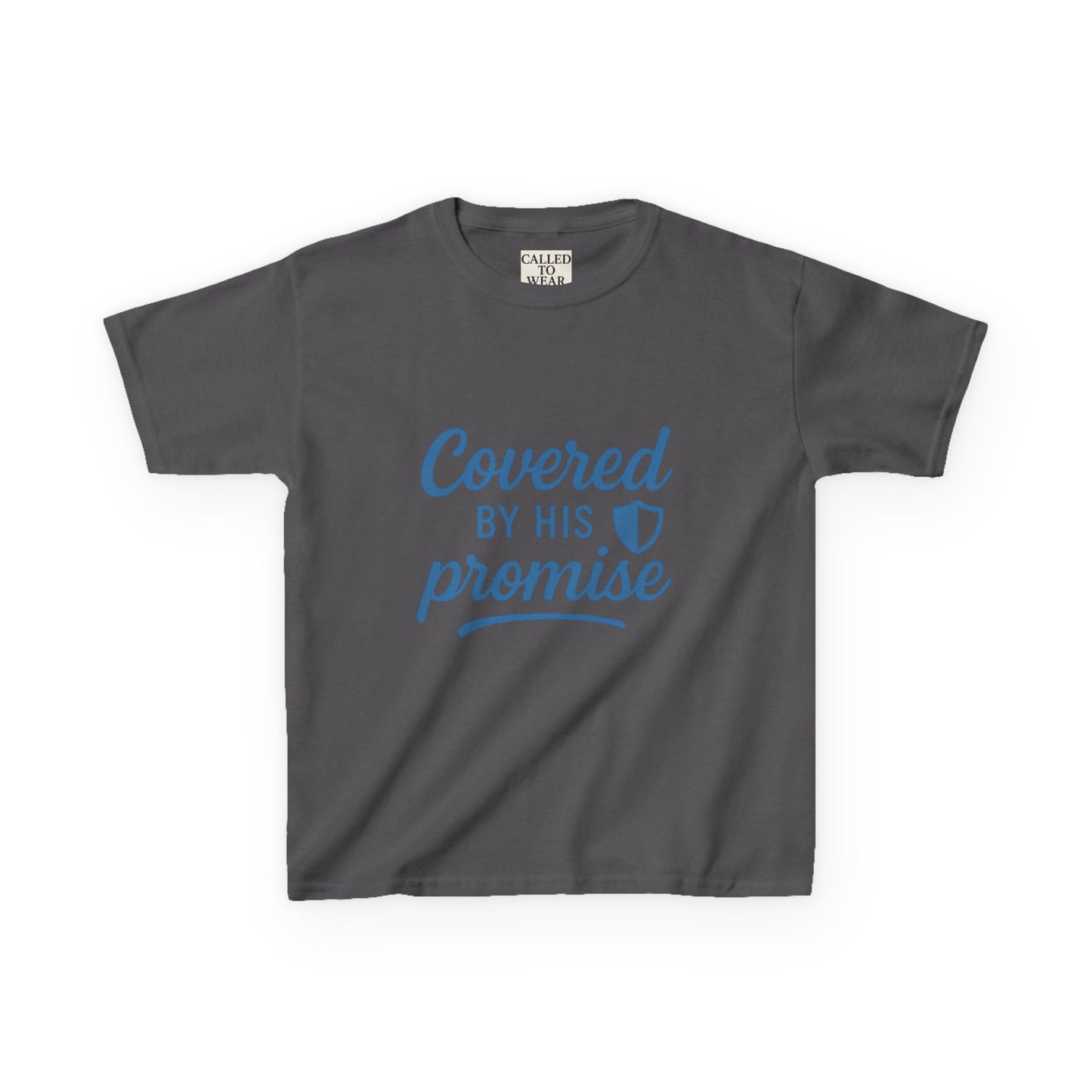 Inspirational Kids Tee - Covered by His Promise, Faith-Based Christian Shirt