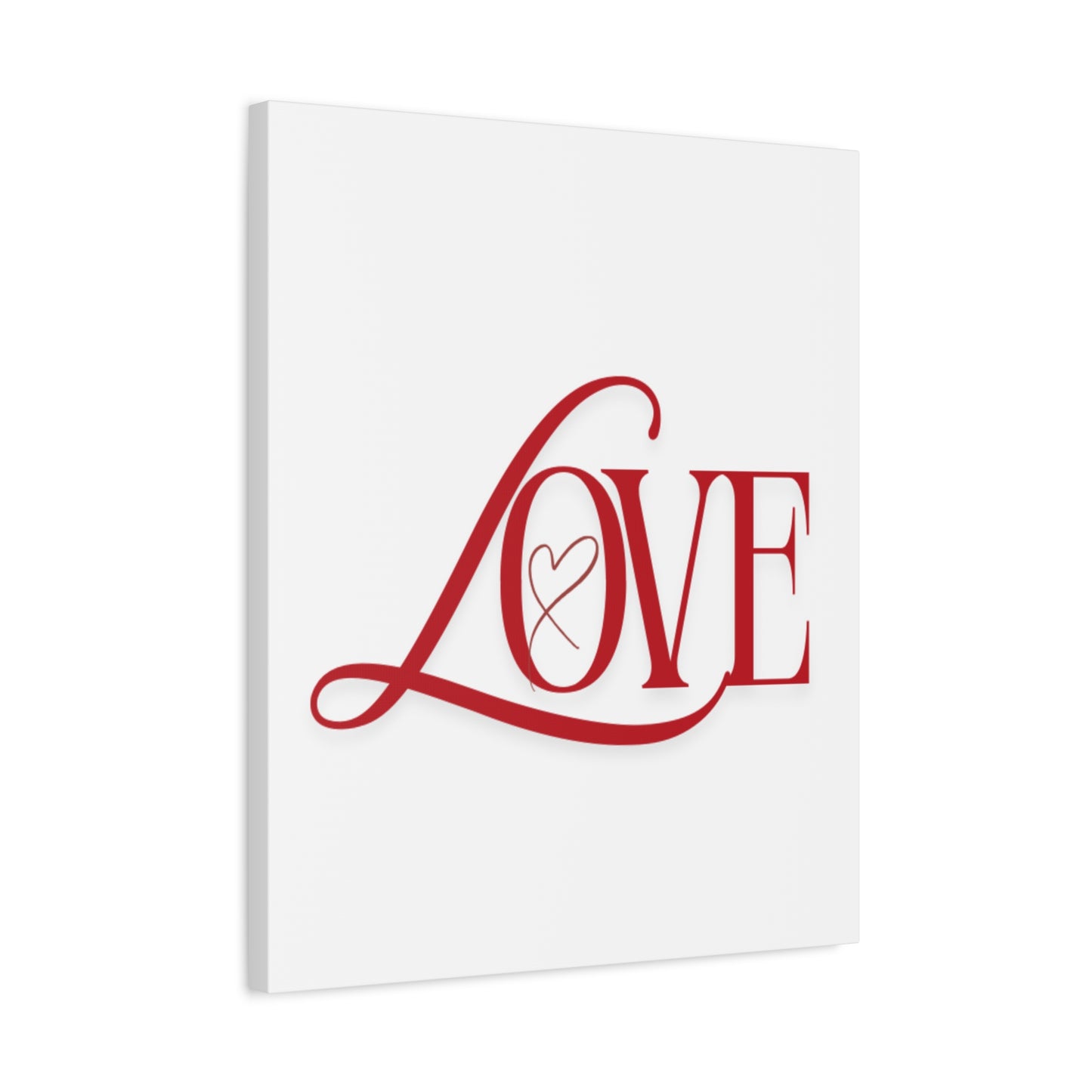 Red Script LOVE with Heart Canvas