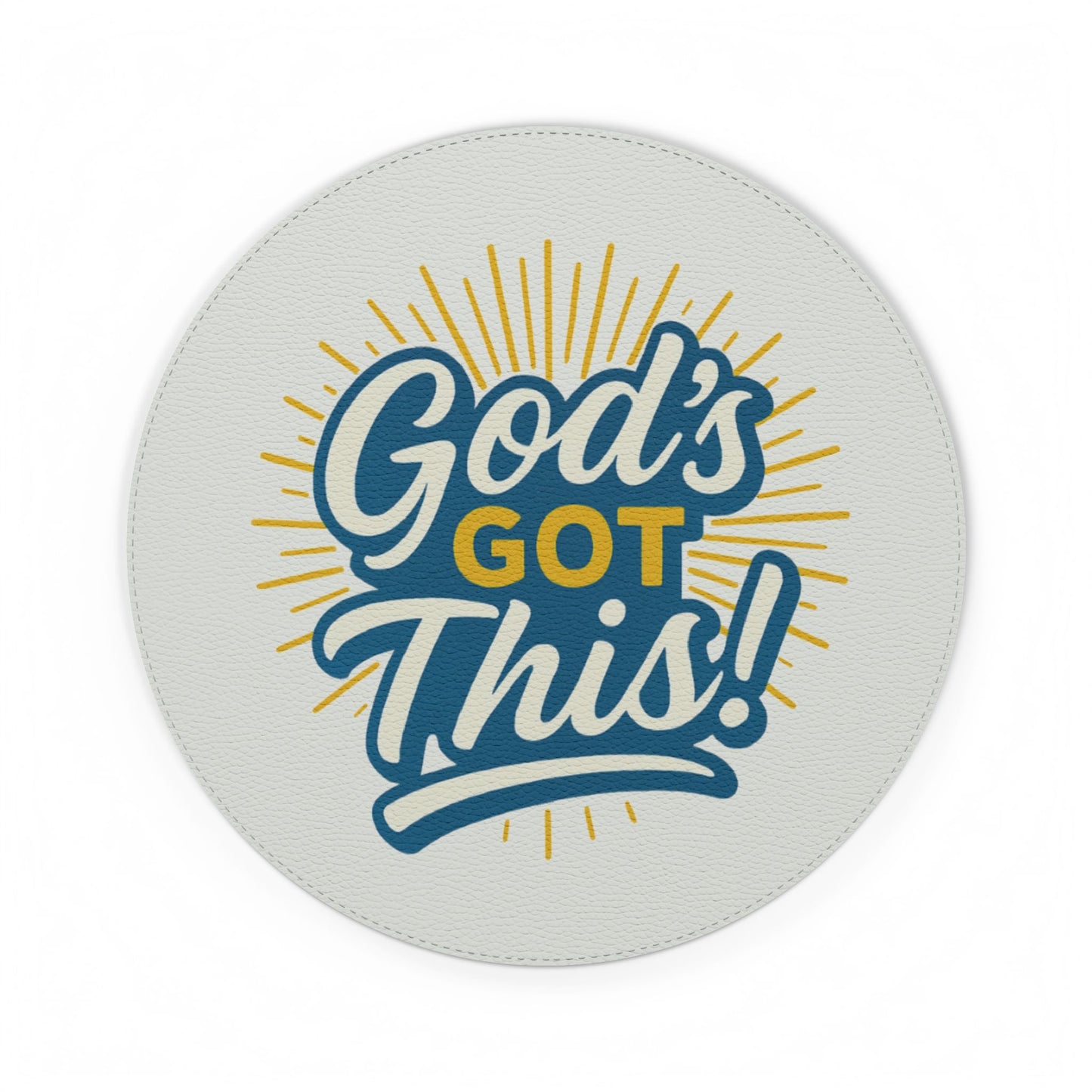 Inspirational PU Leather Mouse Mat - God’s Got This! Desk Accessory, Work From Home, Motivation Gift, Office Decor, Faith-Based