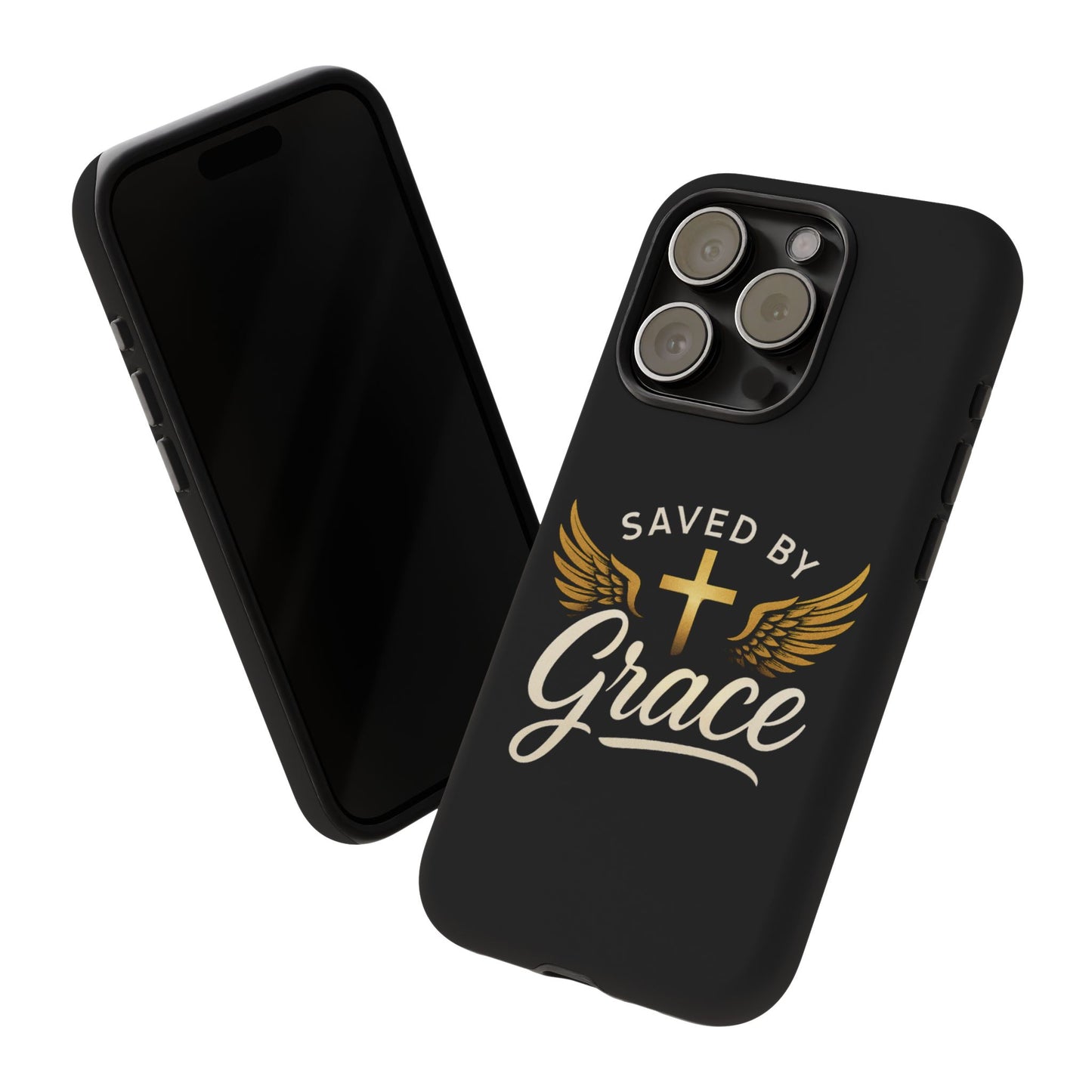 Christian Phone Case - Saved by Grace Design, Unique Gift for Believers, Inspirational Accessory, Stylish Christian Decor