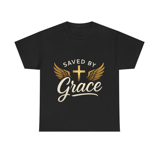Saved by Grace Unisex Heavy Cotton Tee - Faith Shirt, Christian Apparel, Inspirational Gift, Church Outfit, Religious Tee