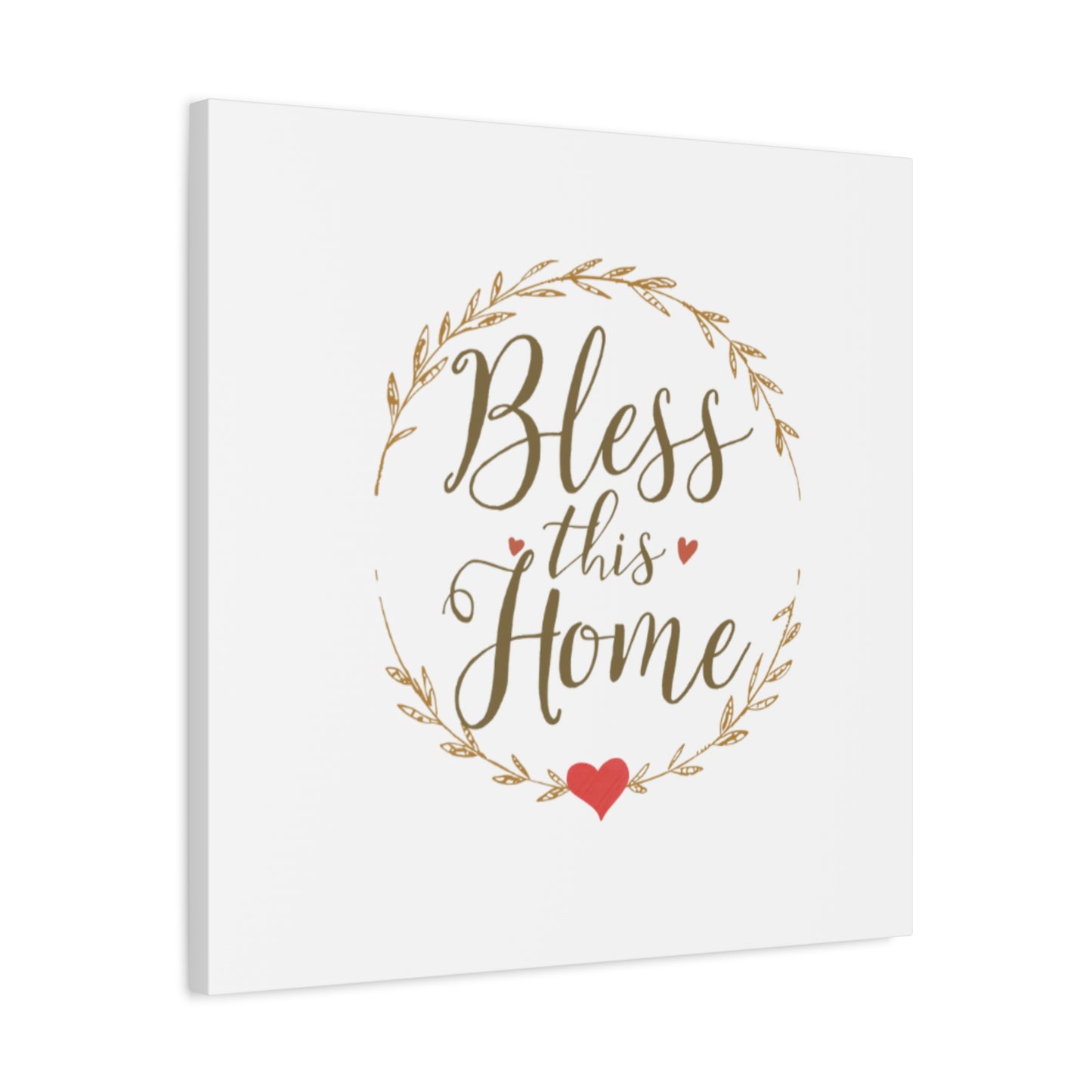 Bless This Home laurel wreath wall art Canvas | Matte Stretched 1.25"